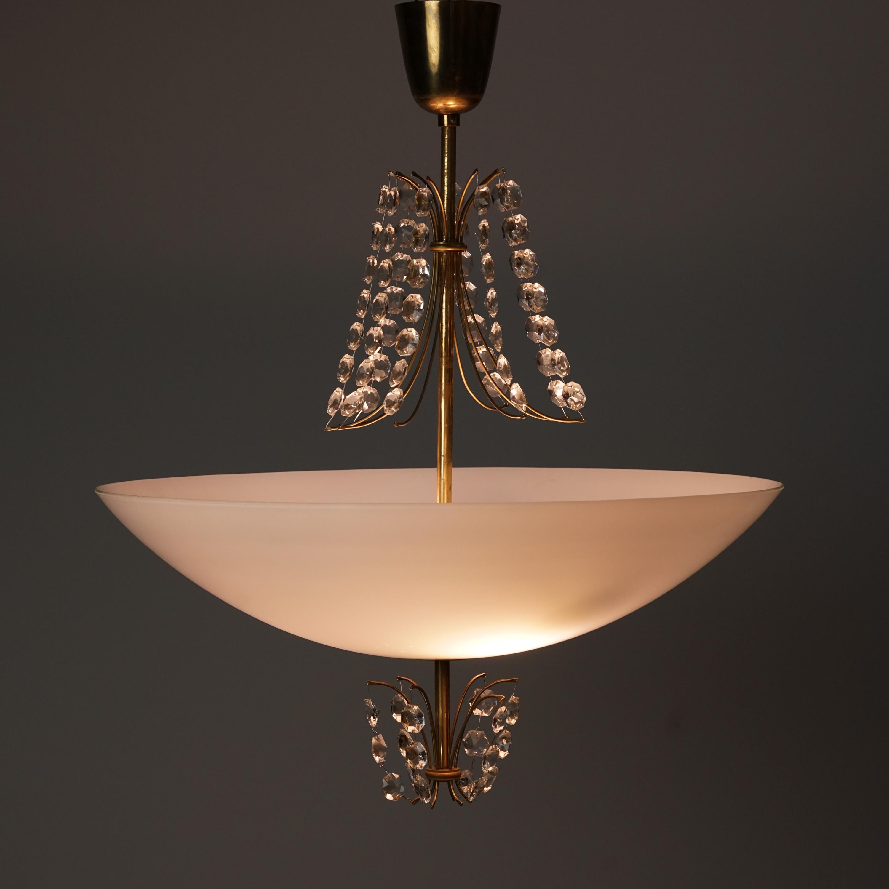 Mid-20th Century Lisa Johansson-Pape Chandelier, Orno Oy, 1940s/1950s For Sale