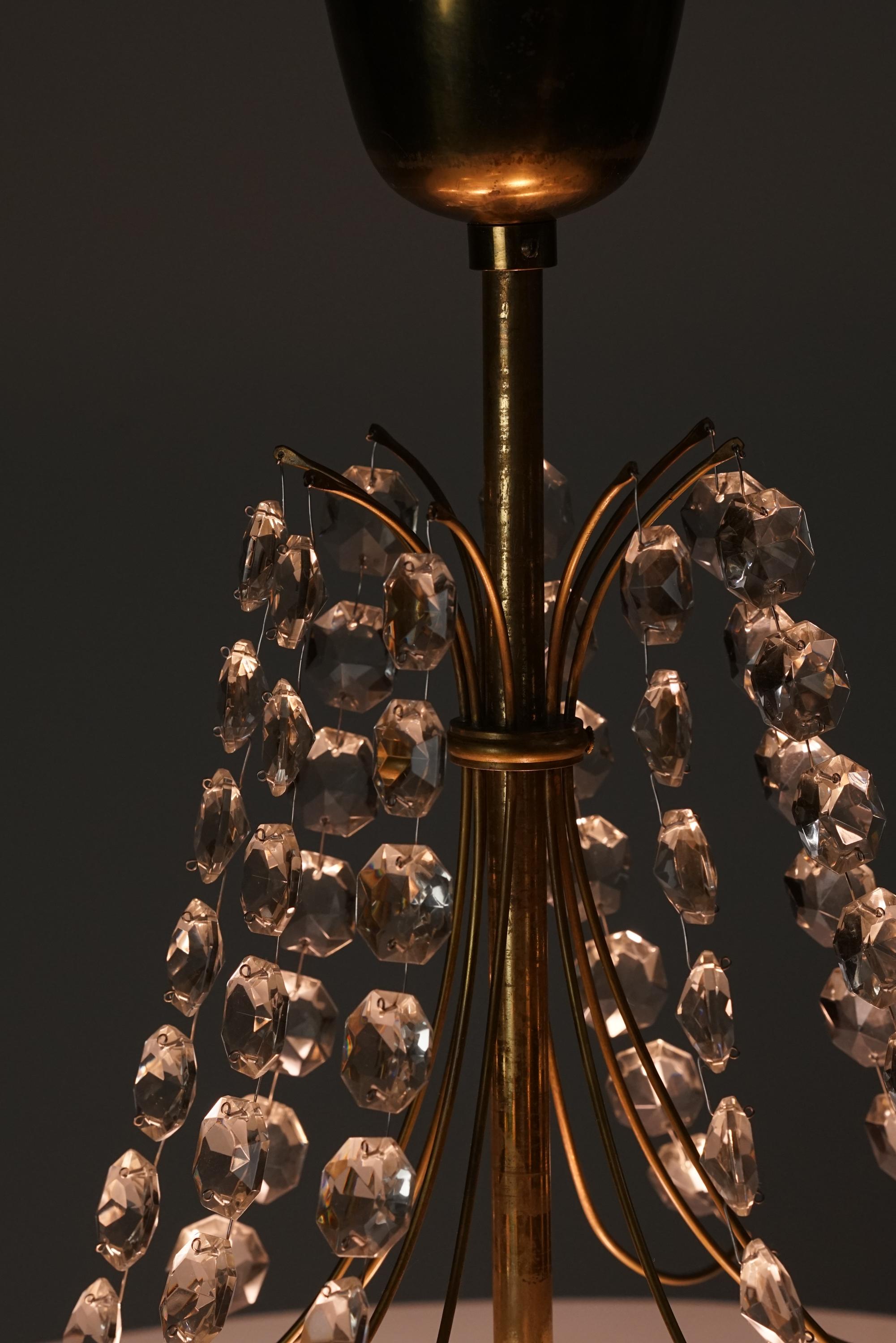 Brass Lisa Johansson-Pape Chandelier, Orno Oy, 1940s/1950s For Sale
