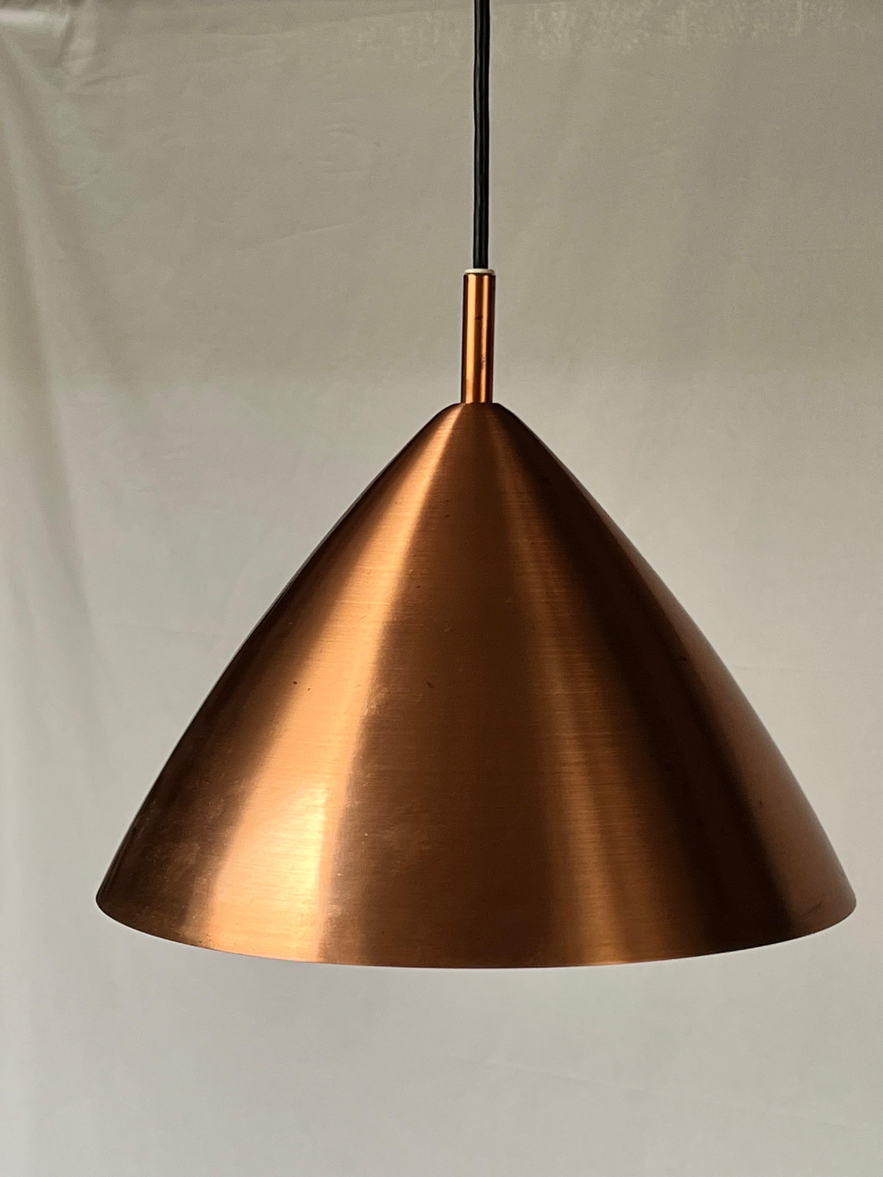 Finnish Lisa Johansson Pape Finish copper hanging lamp 1950's For Sale