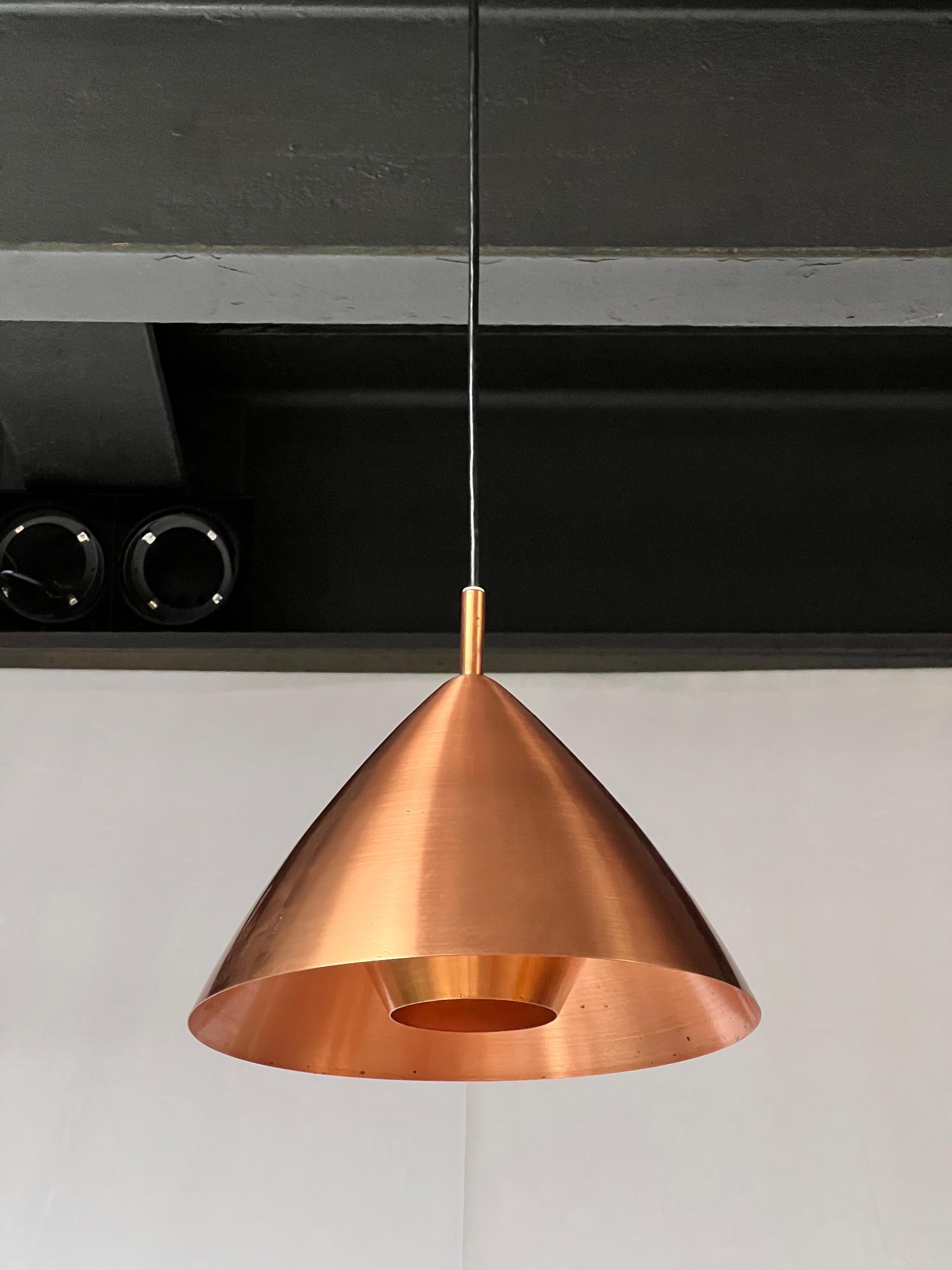 Mid-20th Century Lisa Johansson Pape Finish copper hanging lamp 1950's For Sale
