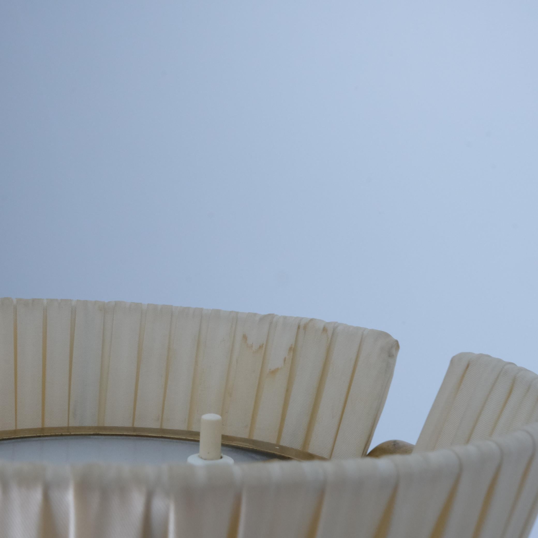 Lisa Johansson-Pape, Floor Lamp Model 2063 in Brass and Fabric, Orno 1950s For Sale 2