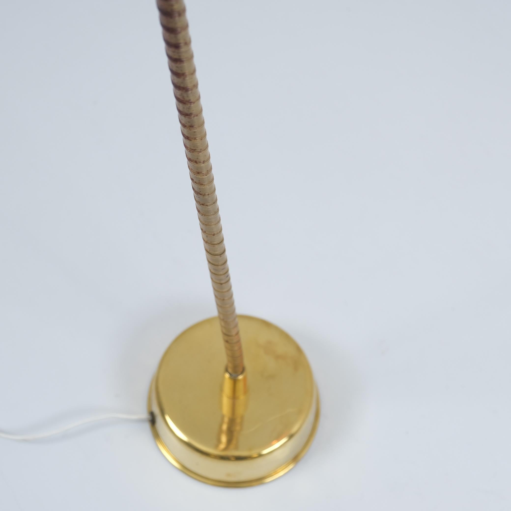 Lisa Johansson-Pape, Floor Lamp Model 2063 in Brass & Rattan, Orno 1950s For Sale 1
