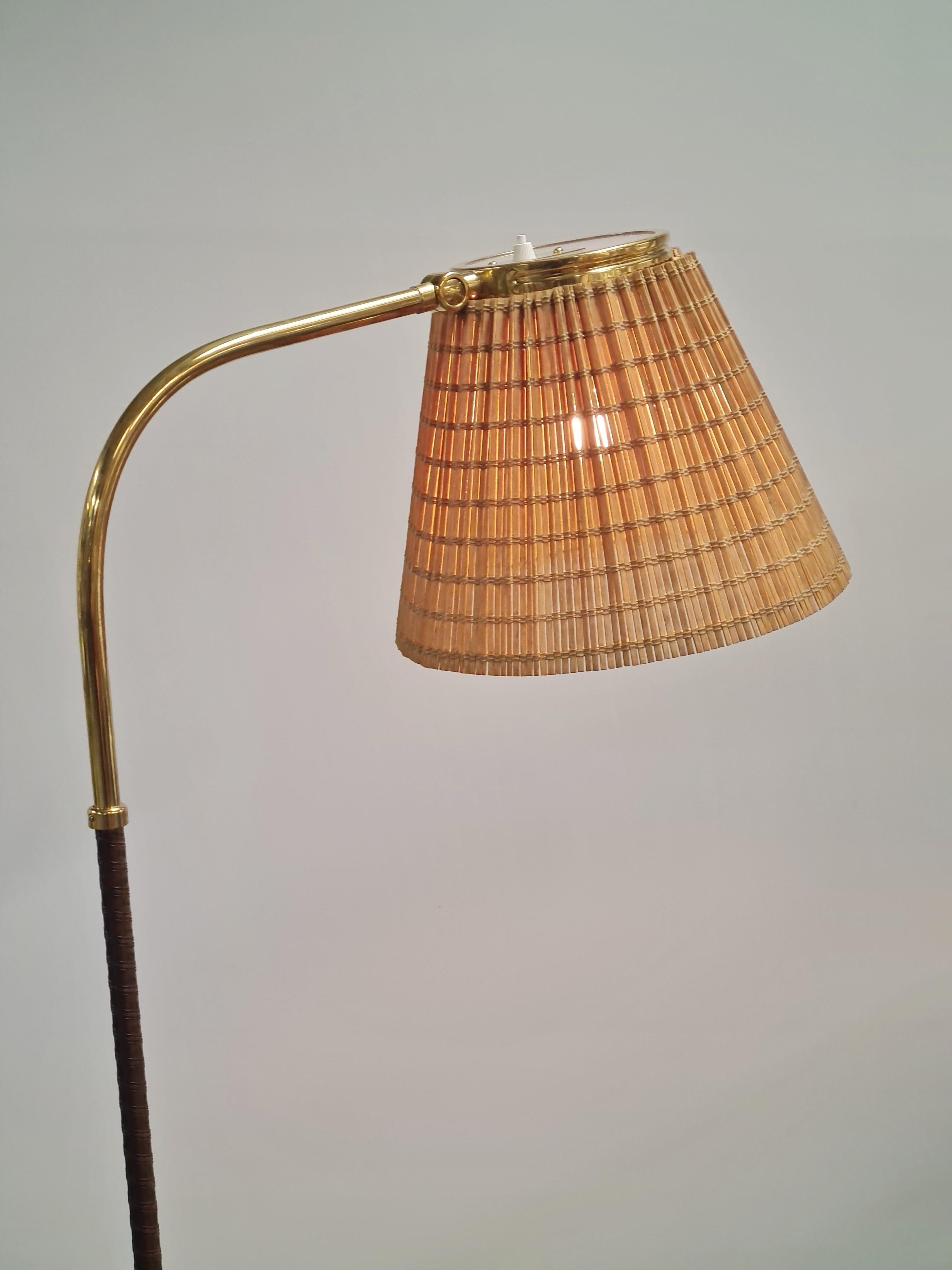 Lisa Johansson-Pape, Floor Lamp Model 2063 in Rattan, Orno For Sale 2