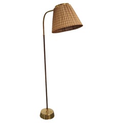 Vintage Lisa Johansson-Pape, Floor Lamp Model 2063 in Rattan, Orno