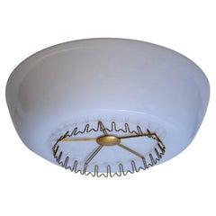Lisa Johansson Pape Flush Mount Glass and Brass Midcentury Lamp Finland, 1950s