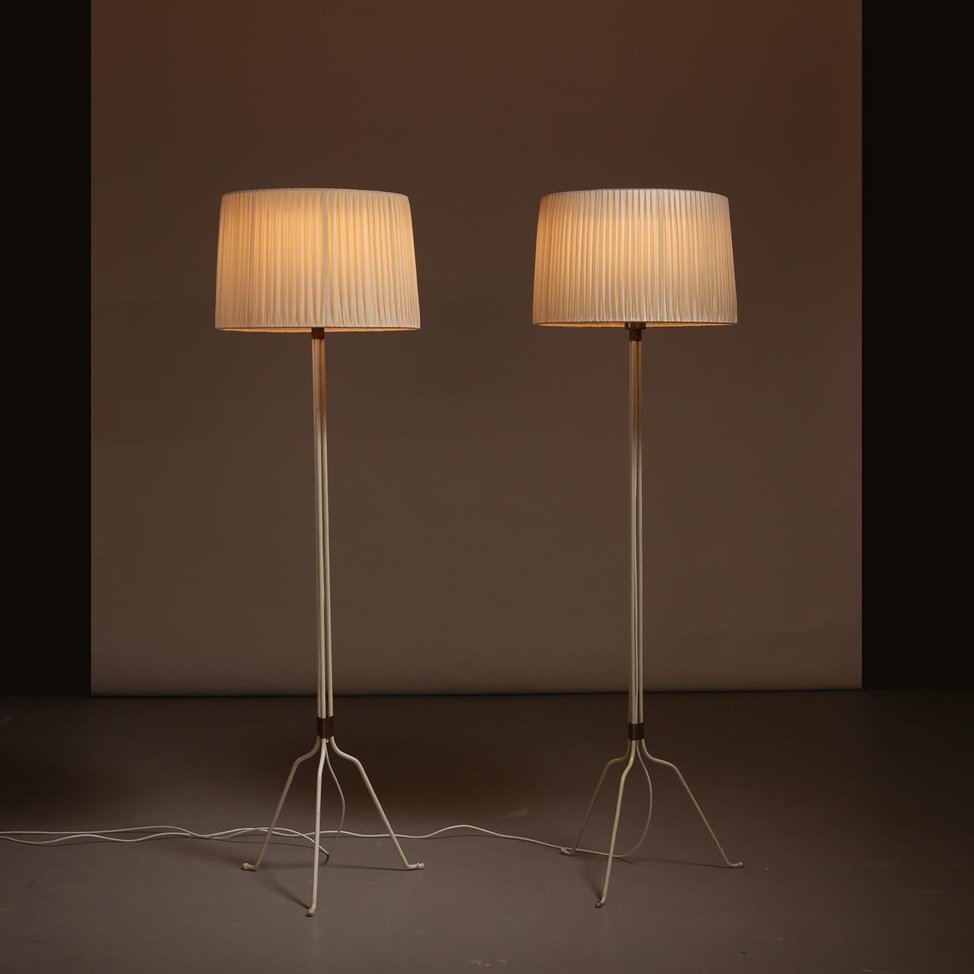Scandinavian Modern Lisa Johansson-Pape for Orno, Pair of '30-058' Floor Lamps, Finland 1940s For Sale