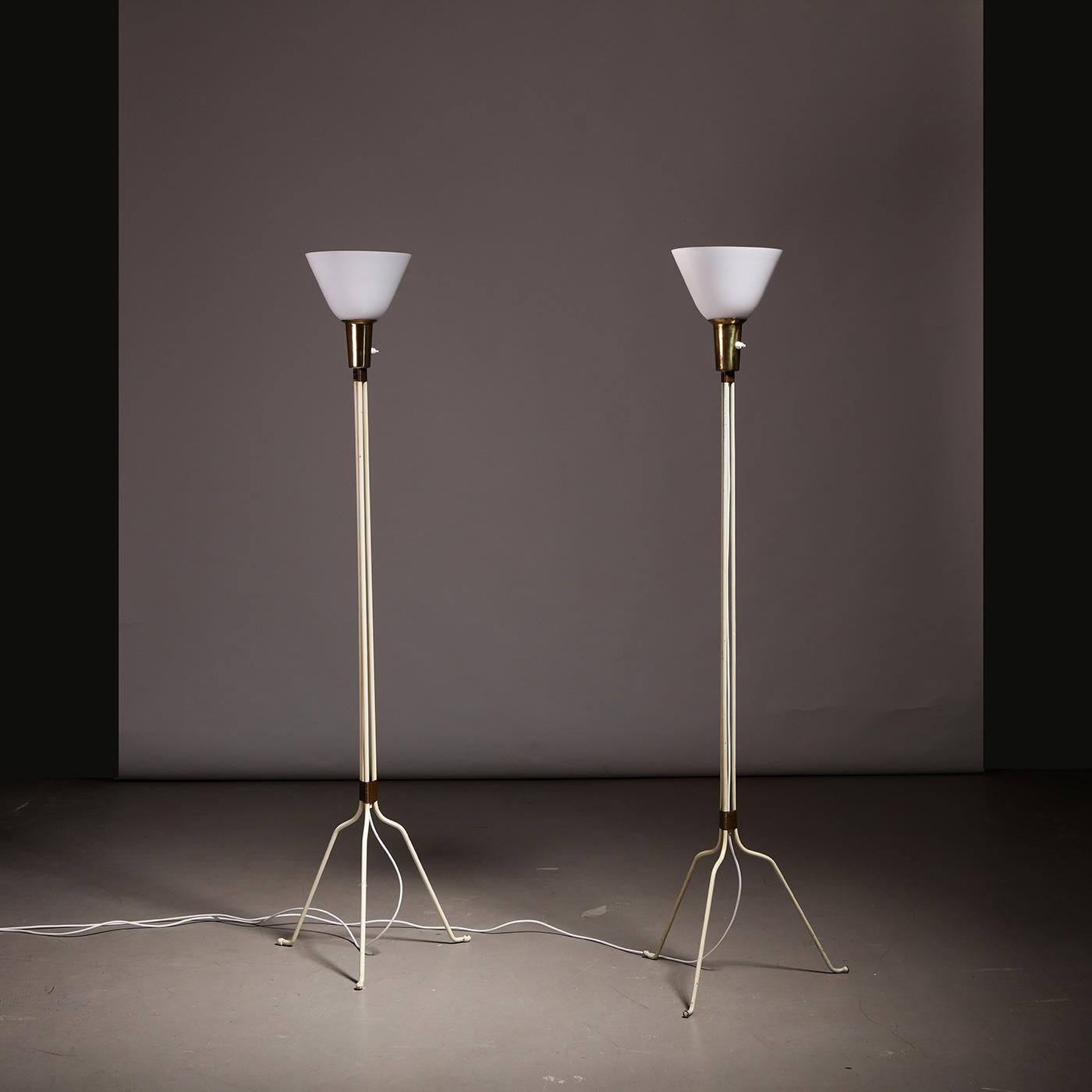 Finnish Lisa Johansson-Pape for Orno, Pair of '30-058' Floor Lamps, Finland 1940s For Sale