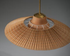 Lisa Johansson-Pape & Gunilla Jung Glass and Wooden slat Pendant, 1940/1950s