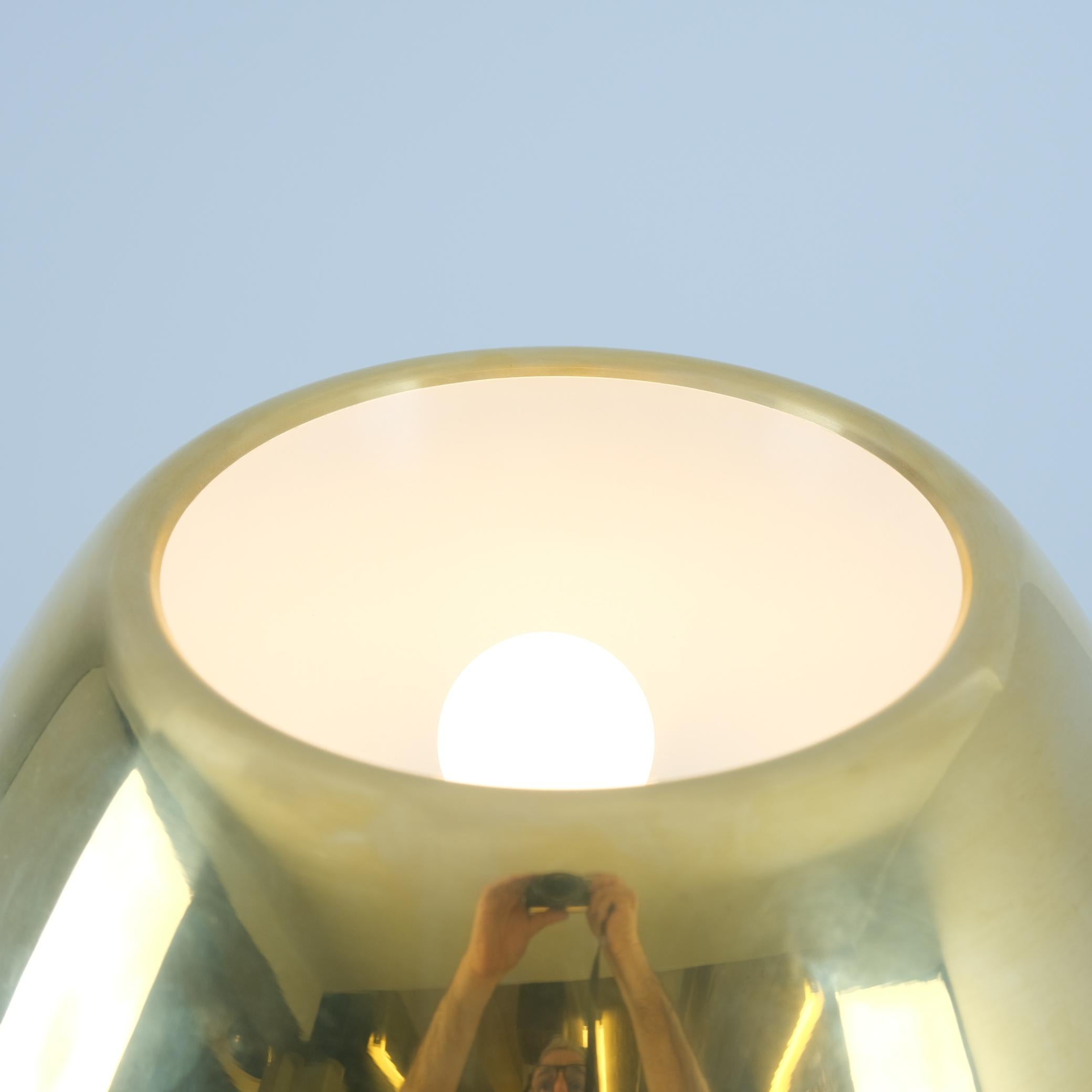 Lisa Johansson-Papé Ihanne Floor Lamp, Brass White Shade & Black Wrap Orno 1960s For Sale 3