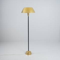 Lisa Johansson-Papé Ihanne Floor Lamp, Brass White Shade & Black Wrap Orno 1960s