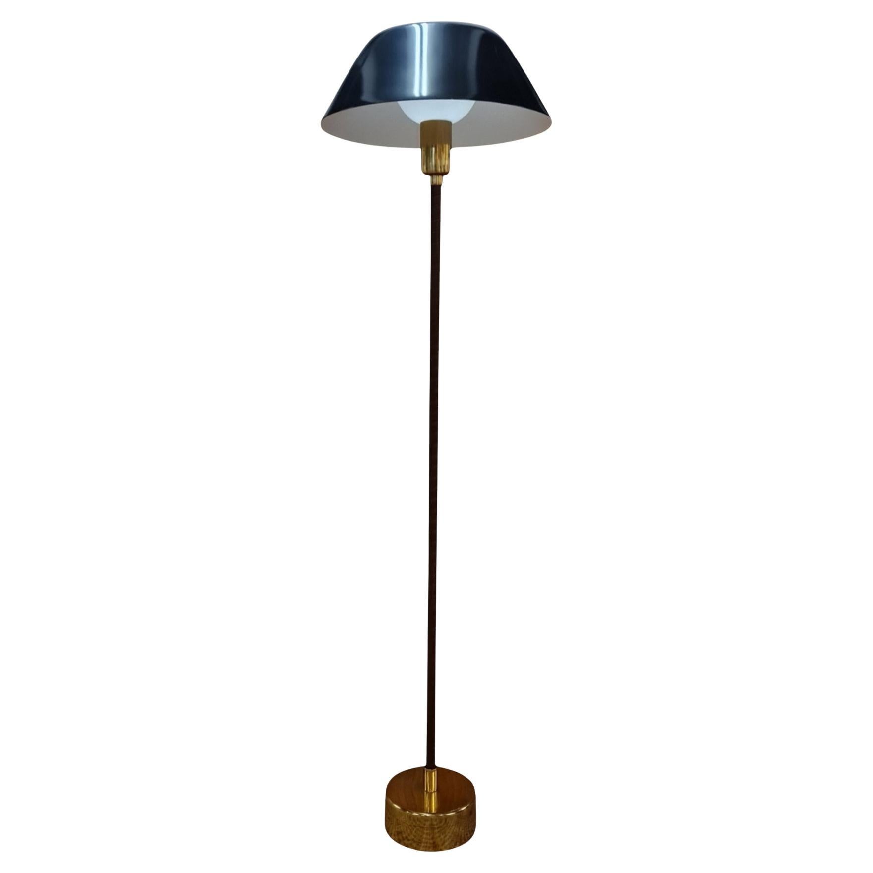 Lisa Johansson-Papé Ihanne Floor Lamp, Dark Green Shade & Dark Wrap, Orno 1960s