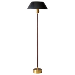 Lisa Johansson-Pape, "Ihanne" Floor Lamp, Leatherette Brass, Ornö Finland, 1960s