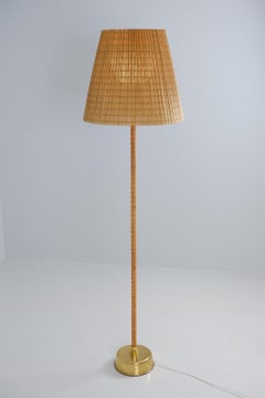 Lisa Johansson-Papé Ihanne Floor Lamp with Rattan Shade, Orno Stockmann 1950s