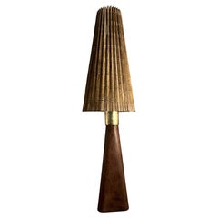 Lisa Johansson-Pape Leder-Tischlampe, Orno Oy, 1950er Jahre