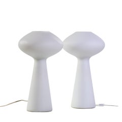 Lisa Johansson-Pape Mid Century Finnish Hand Blown Glass Lamps - Pair