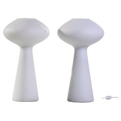 Lisa Johansson-Pape Mid Century Finnish Hand Blown Glass Lamps - Pair