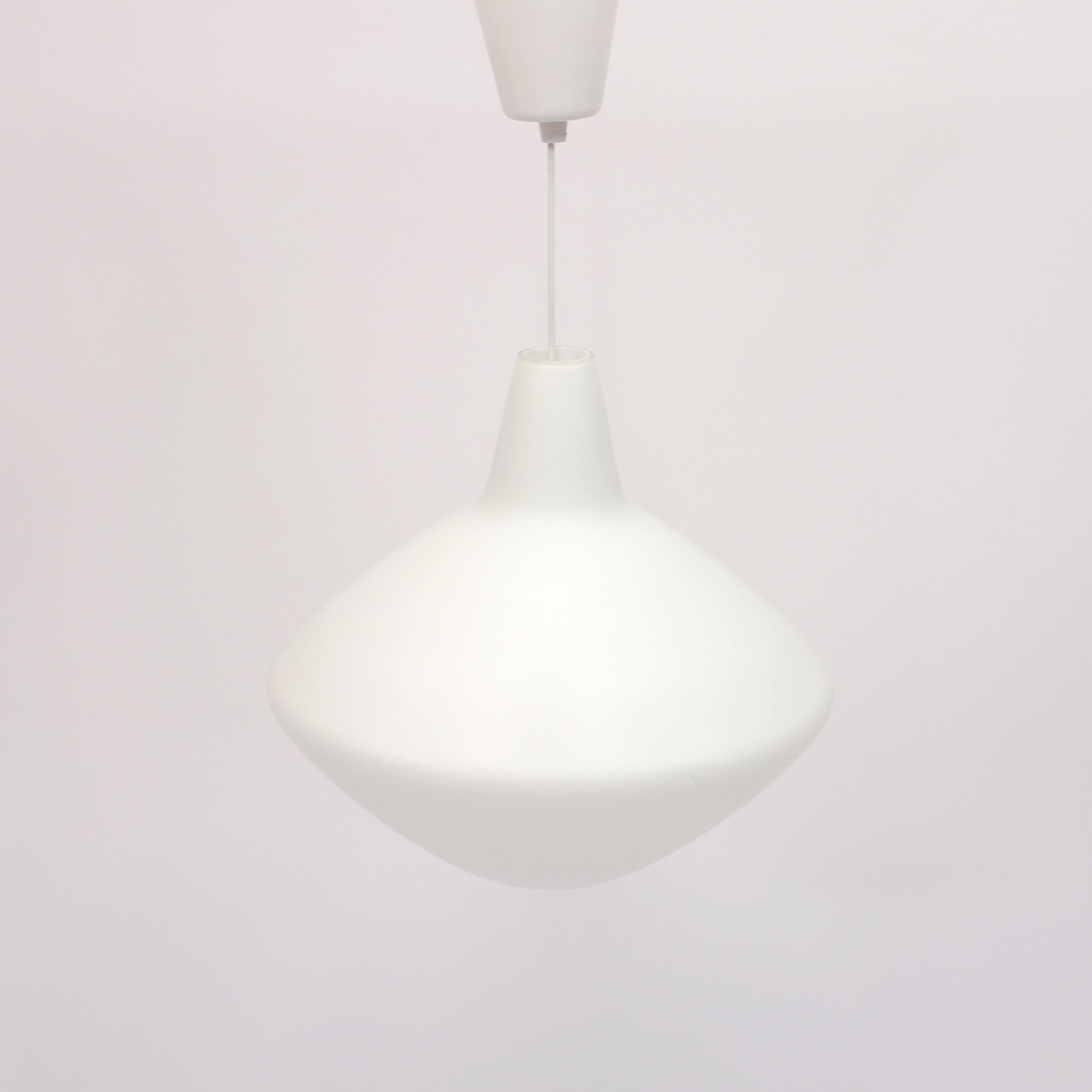 Opaline Glass Lisa Johansson-Pape, opalin glass Onion ceiling lamp for ASEA, 1950s