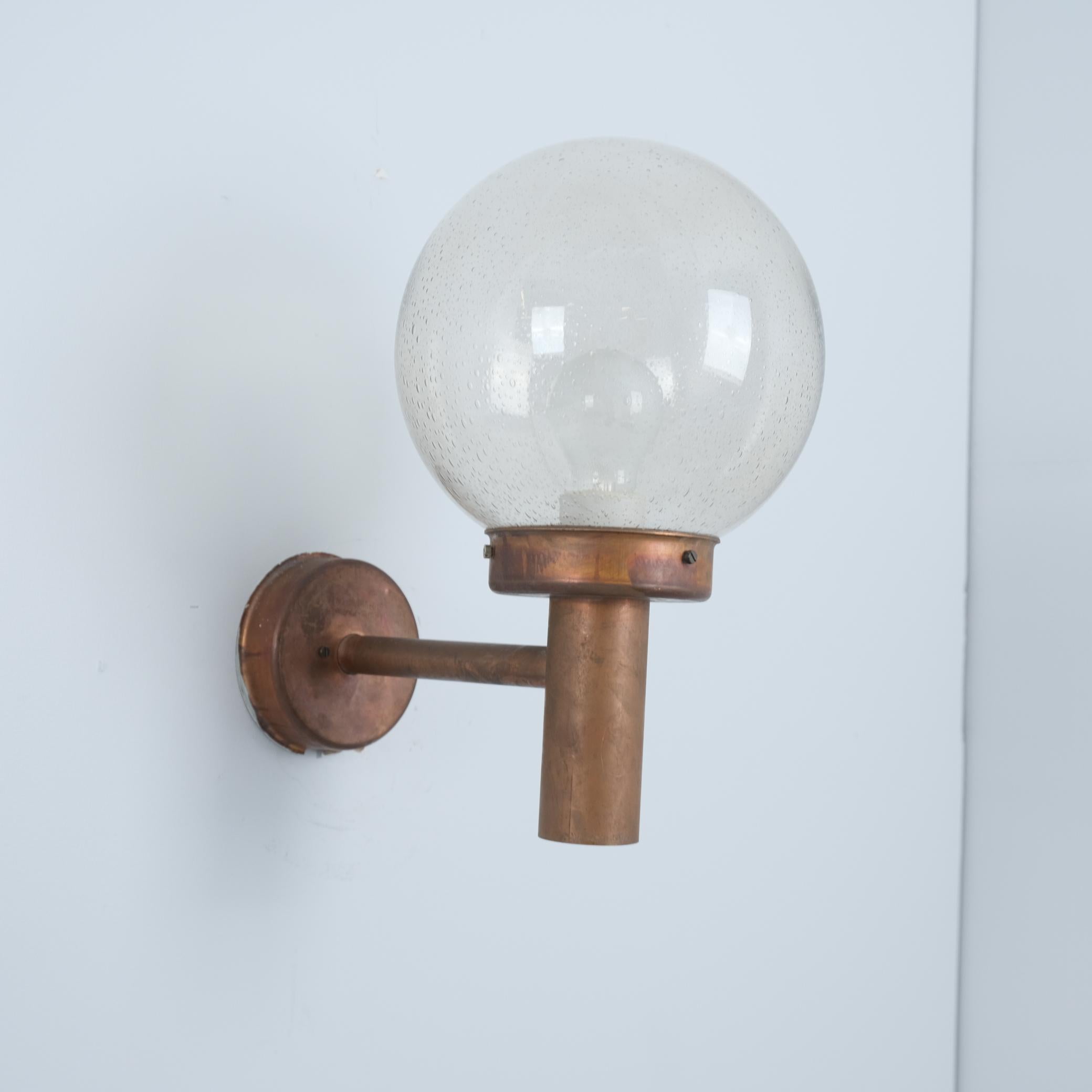 Lisa Johansson-Papé Outdoor Wall Lamp 140-015 , in Copper and Glass, Orno 1950s For Sale 2