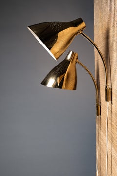 Lisa Johansson-Pape, Paar verstellbare Wandleuchten aus Messing aus den 1950er Jahren für ORNO