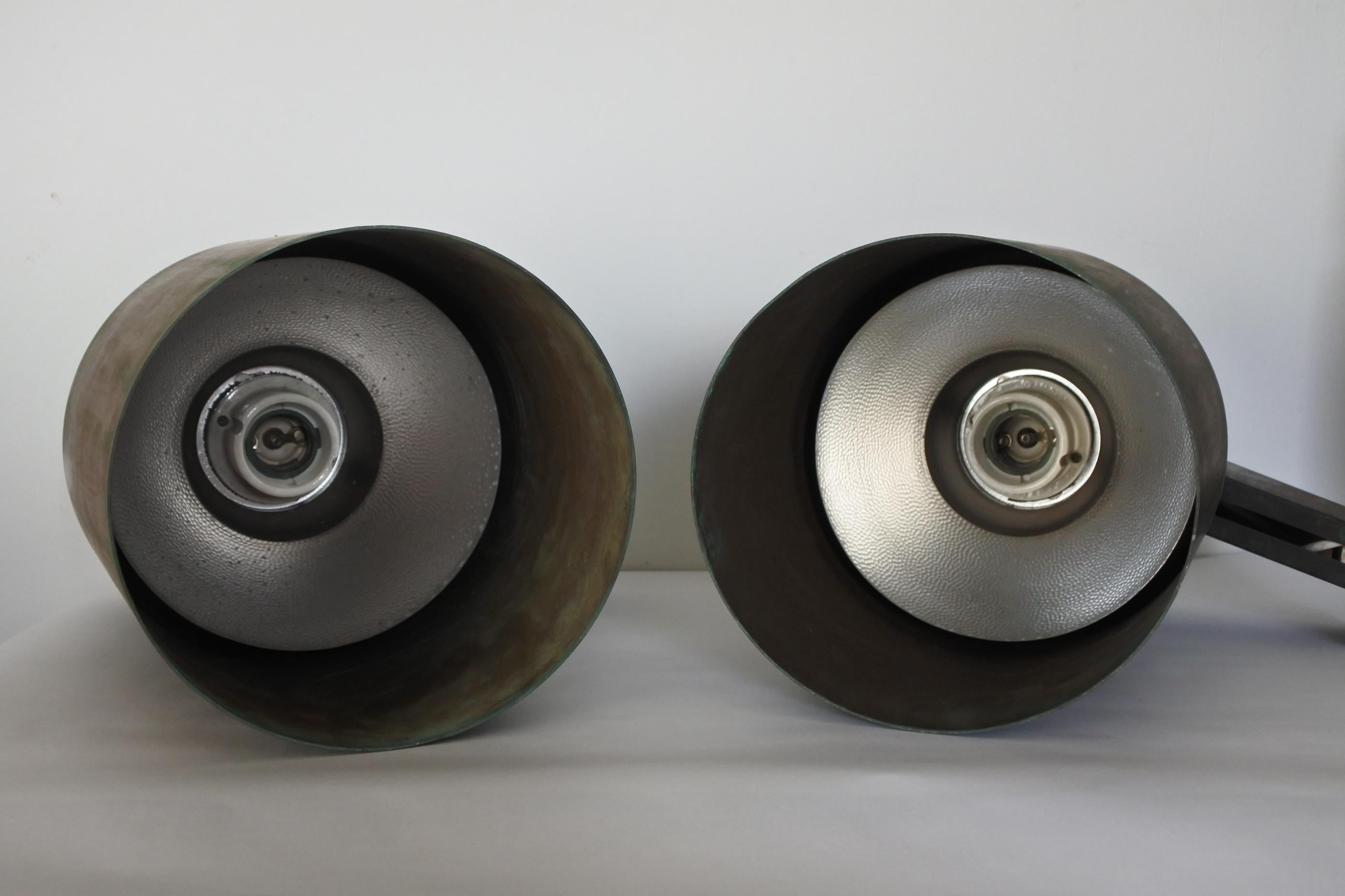 Lisa Johansson Pape Pair of Copper Wall Lamps by Orno, Finland 1960s 7