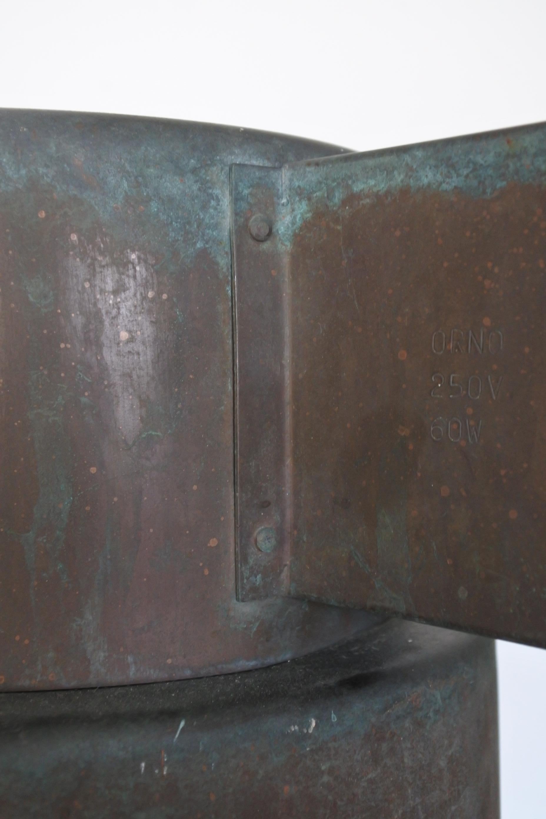 Lisa Johansson Pape Pair of Copper Wall Lamps by Orno, Finland 1960s 4