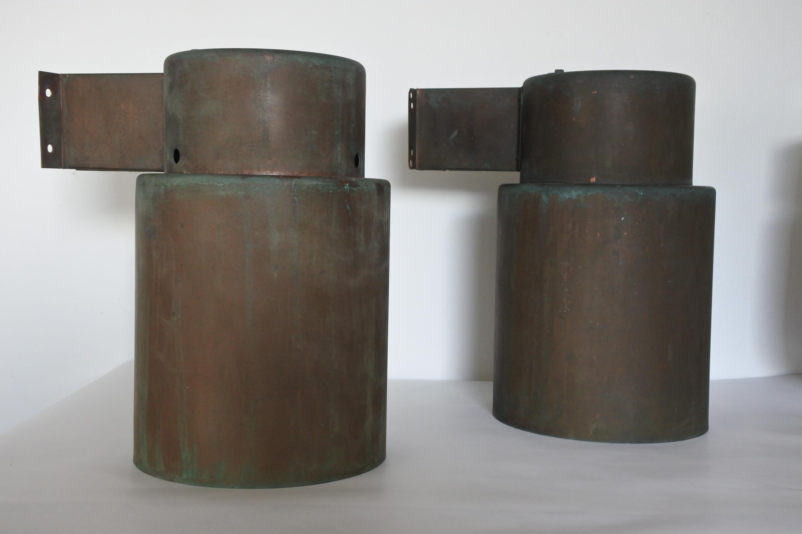 Lisa Johansson Pape Pair of Copper Wall Lamps by Orno, Finland 1960s