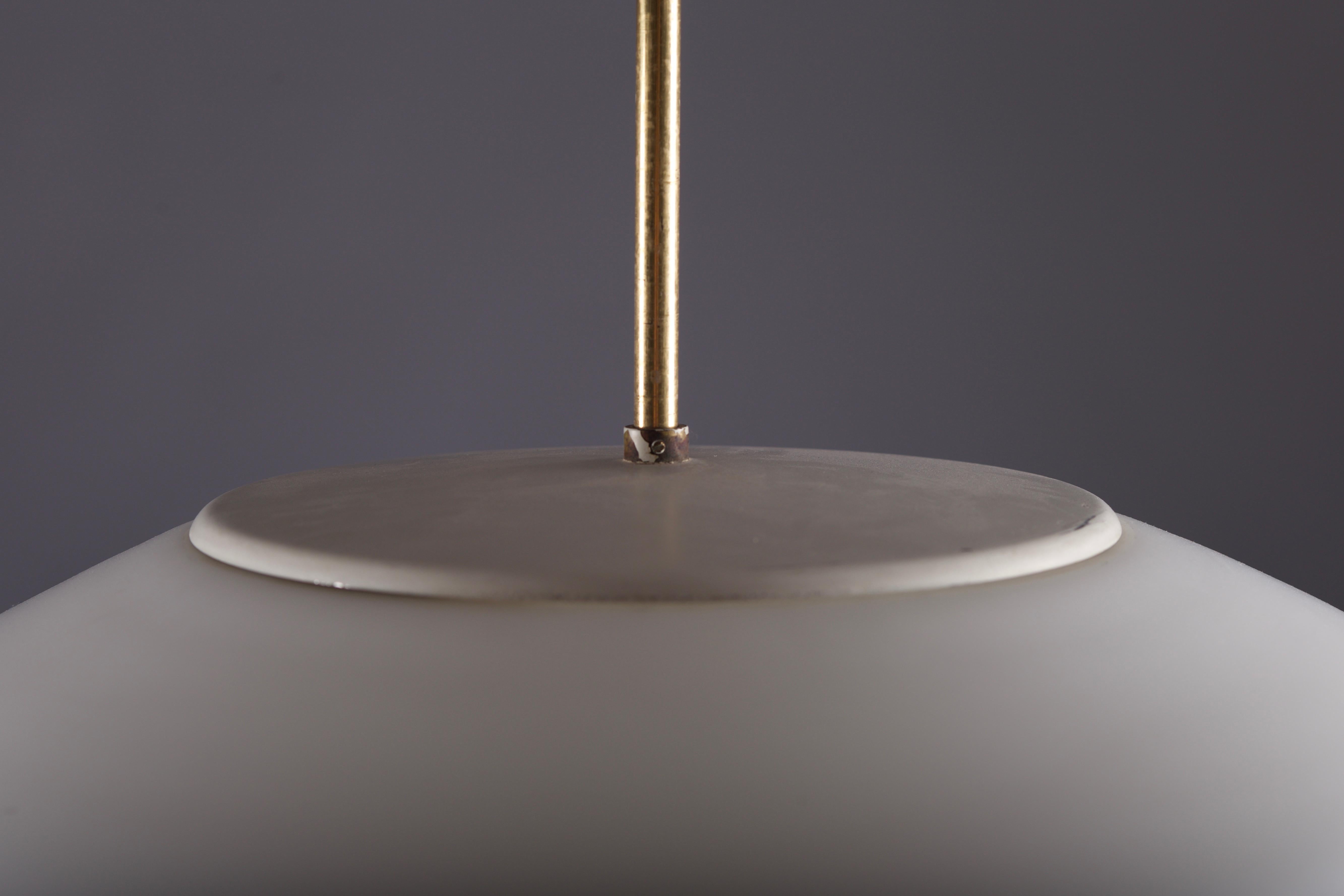 Painted Lisa Johansson-Pape, pair of mid-century modern ceiling lamps for ORNO For Sale