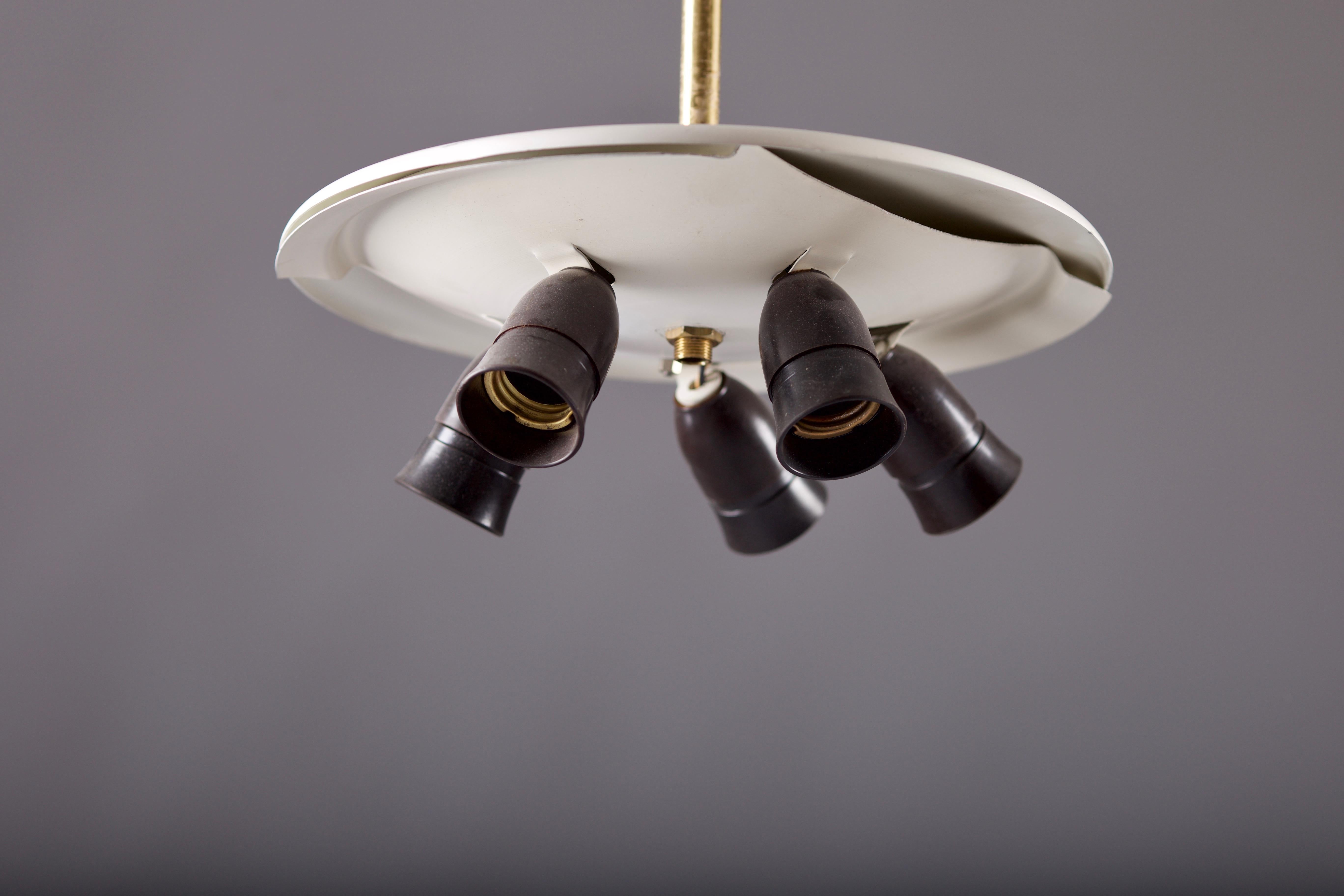 Metal Lisa Johansson-Pape, pair of mid-century modern ceiling lamps for ORNO For Sale
