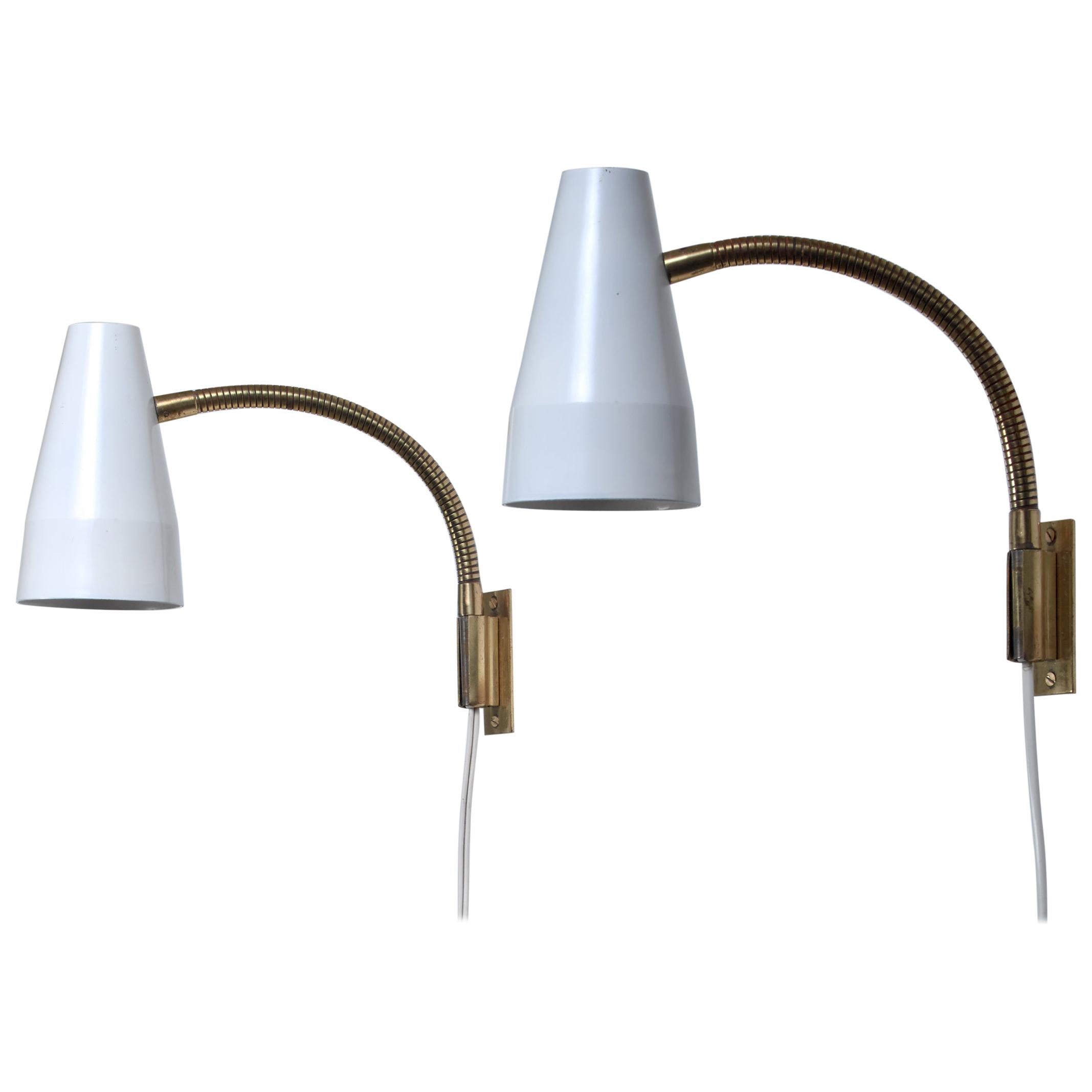 Lisa Johansson-Pape Pair of Wall Lamps for Orno, Finland For Sale