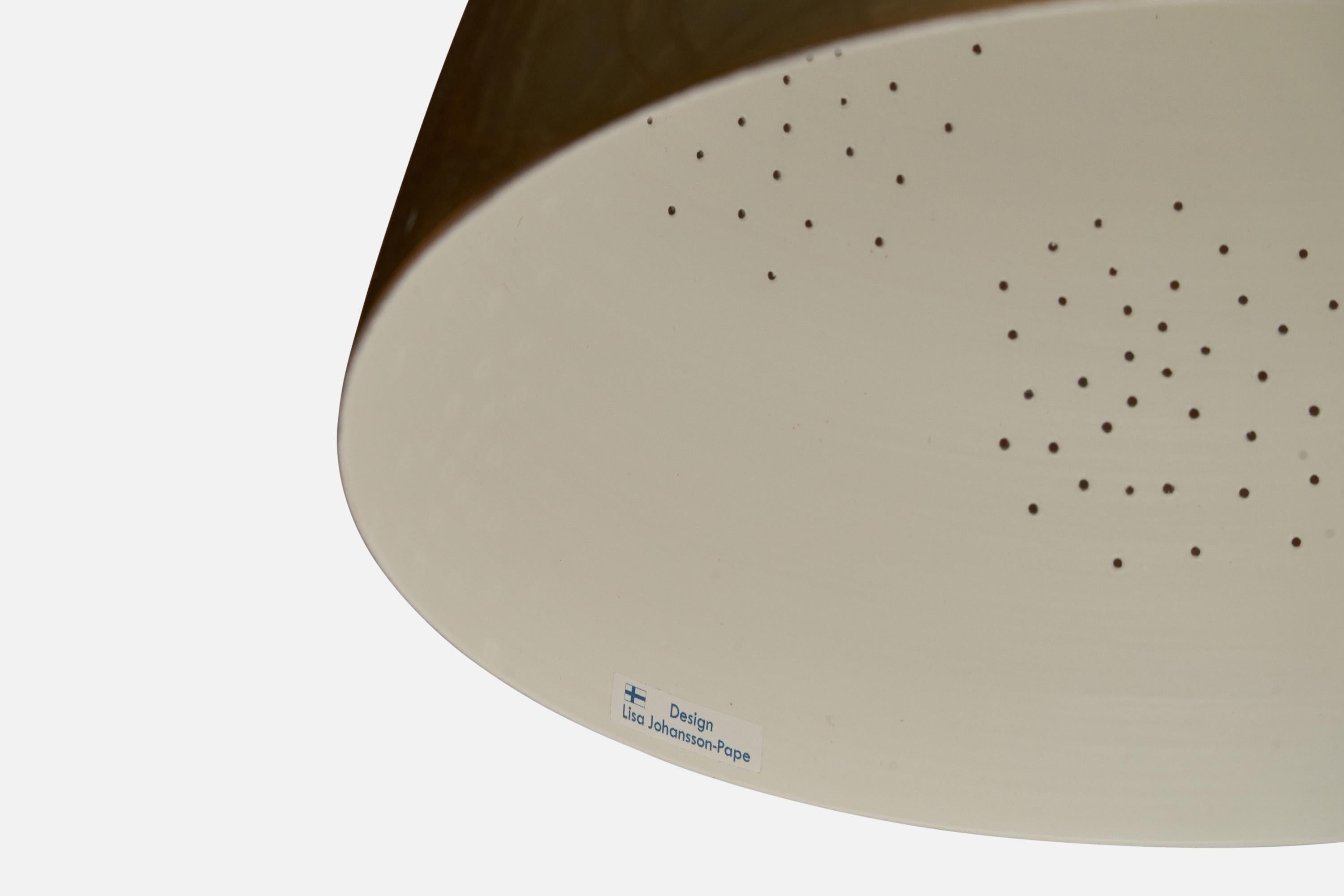Mid-20th Century Lisa Johansson-Pape, Pendant Light, Brass, Finland, 1950s For Sale
