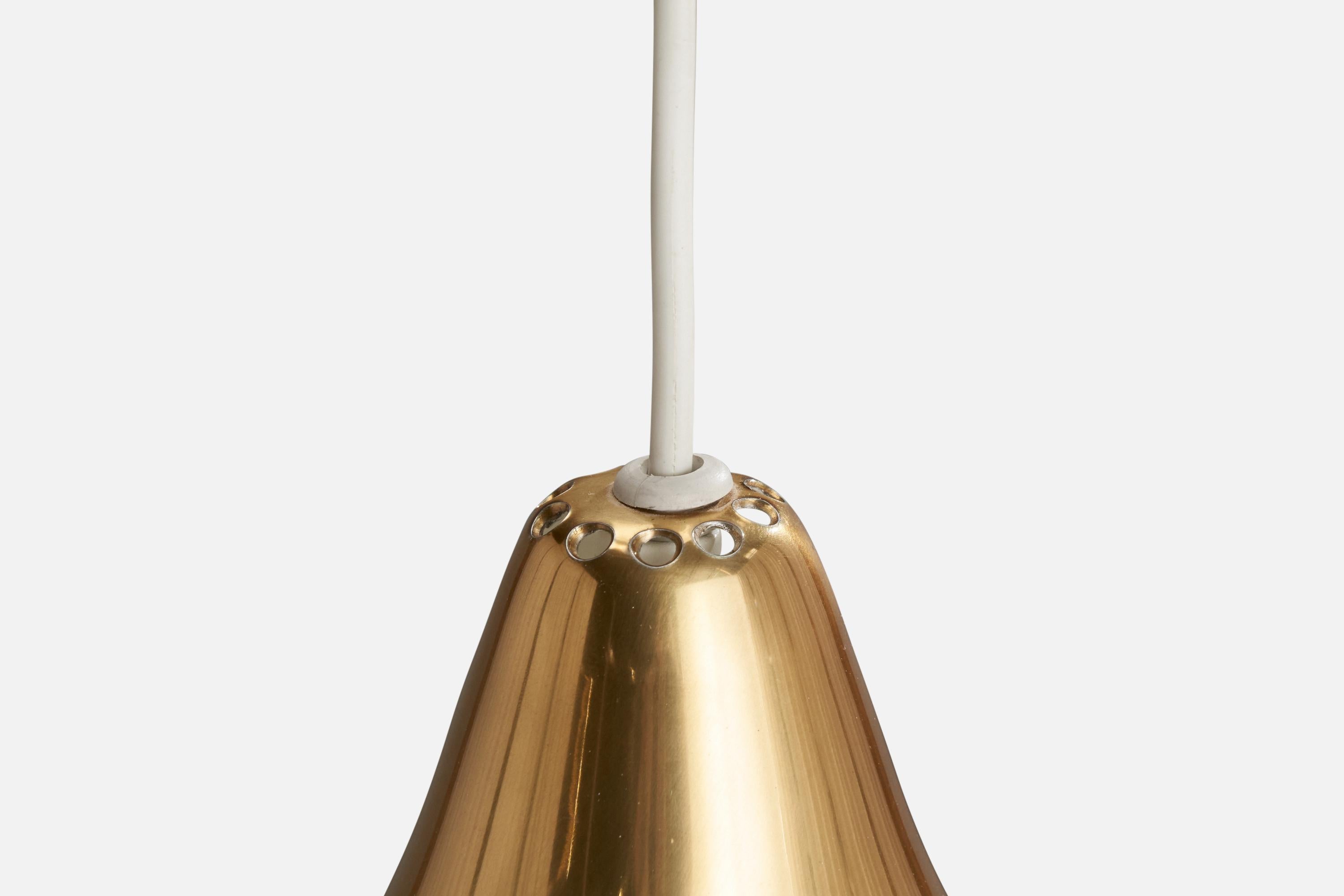 Lisa Johansson-Pape, Pendant Light, Brass, Finland, 1950s For Sale 1
