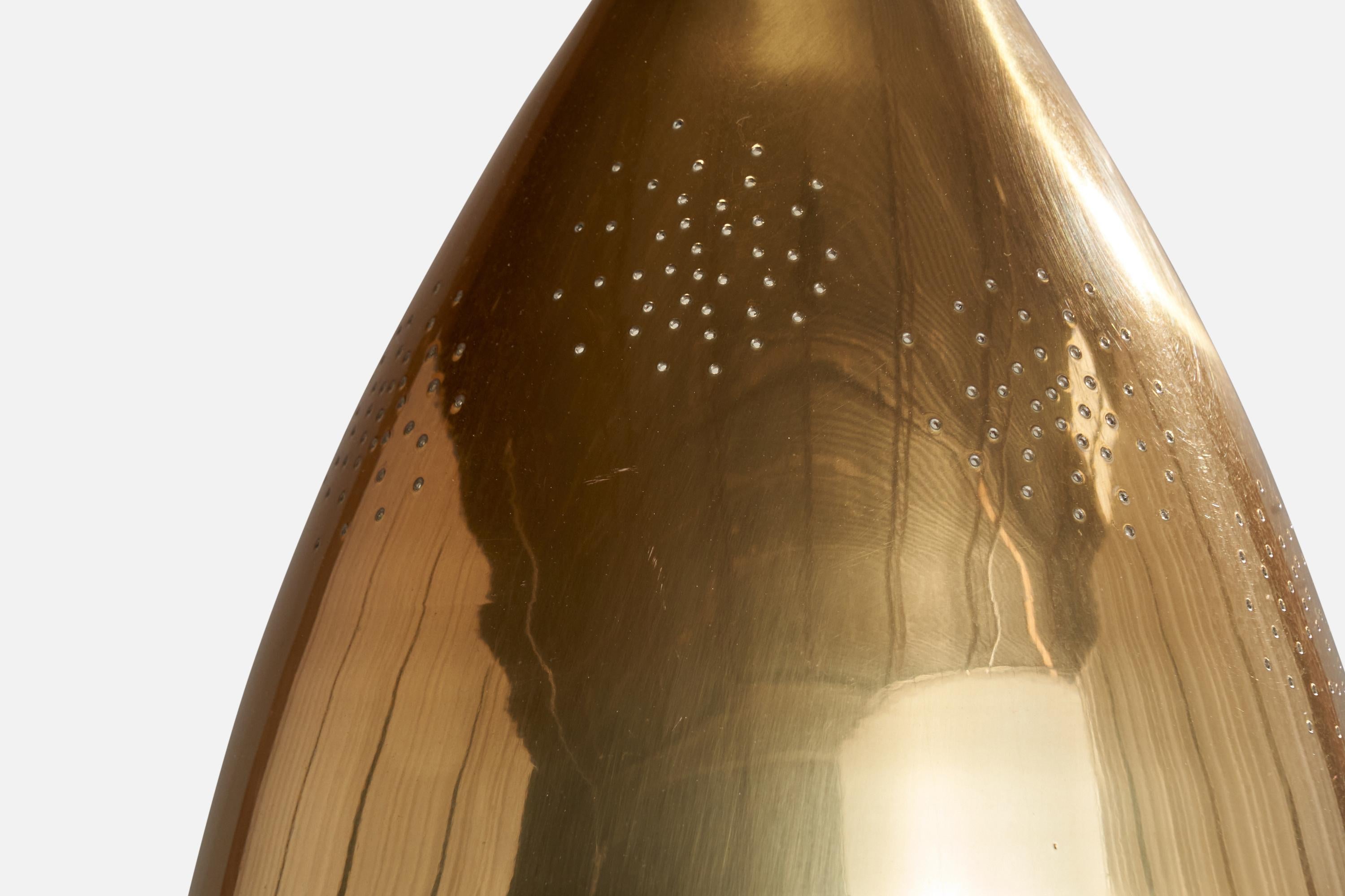Lisa Johansson-Pape, Pendant Light, Brass, Finland, 1950s For Sale 3