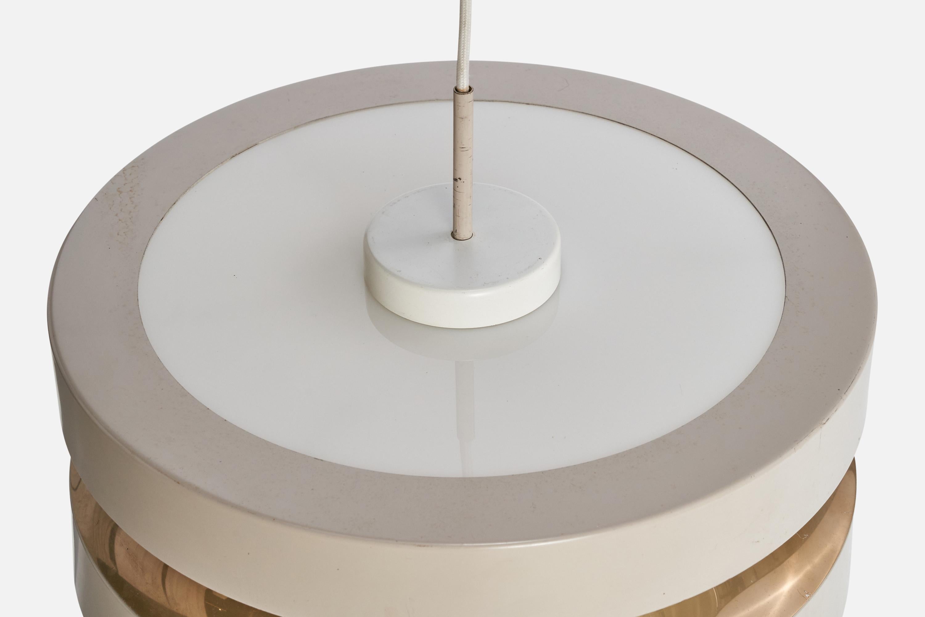 Lisa Johansson-Pape, Pendant Light, Lacquered Metal, Acrylic, Finland, 1960s For Sale 4