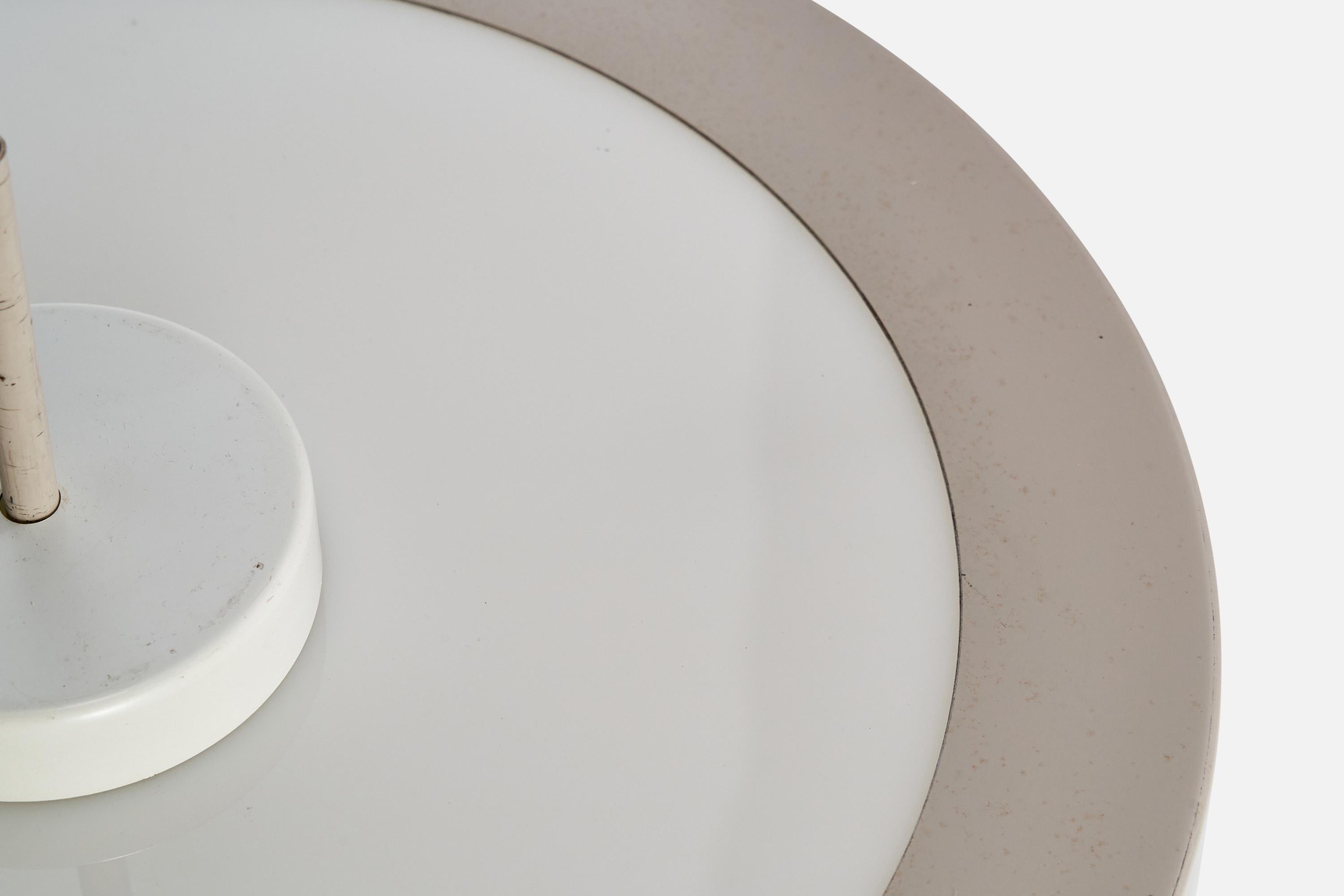 Lisa Johansson-Pape, Pendant Light, Lacquered Metal, Acrylic, Finland, 1960s For Sale 6
