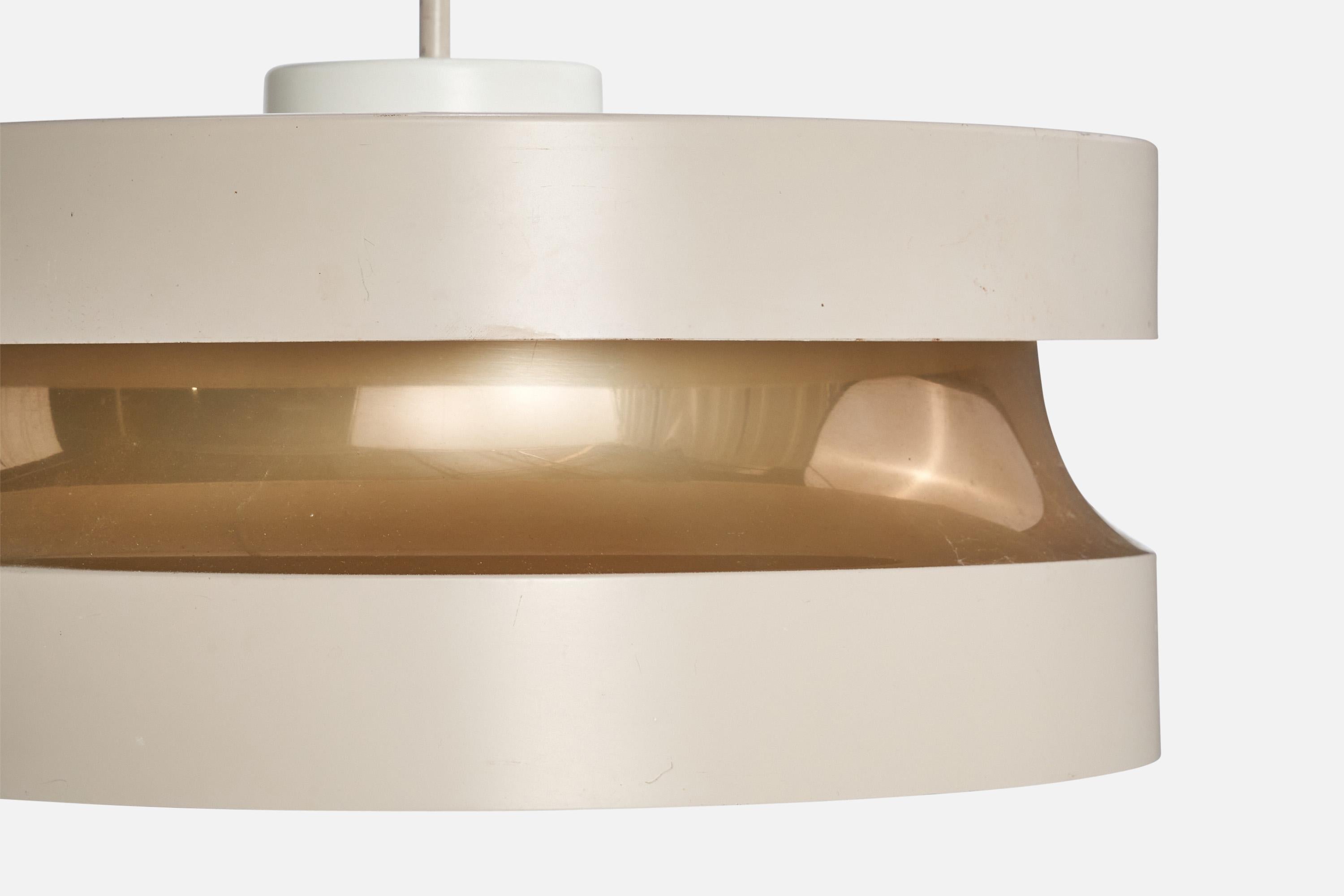 Lisa Johansson-Pape, Pendant Light, Lacquered Metal, Acrylic, Finland, 1960s For Sale 3