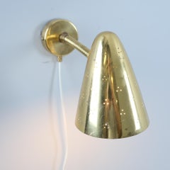 Lisa Johansson-Pape Perforated Brass Wall Sconce Model 50-084, Orno 1950s