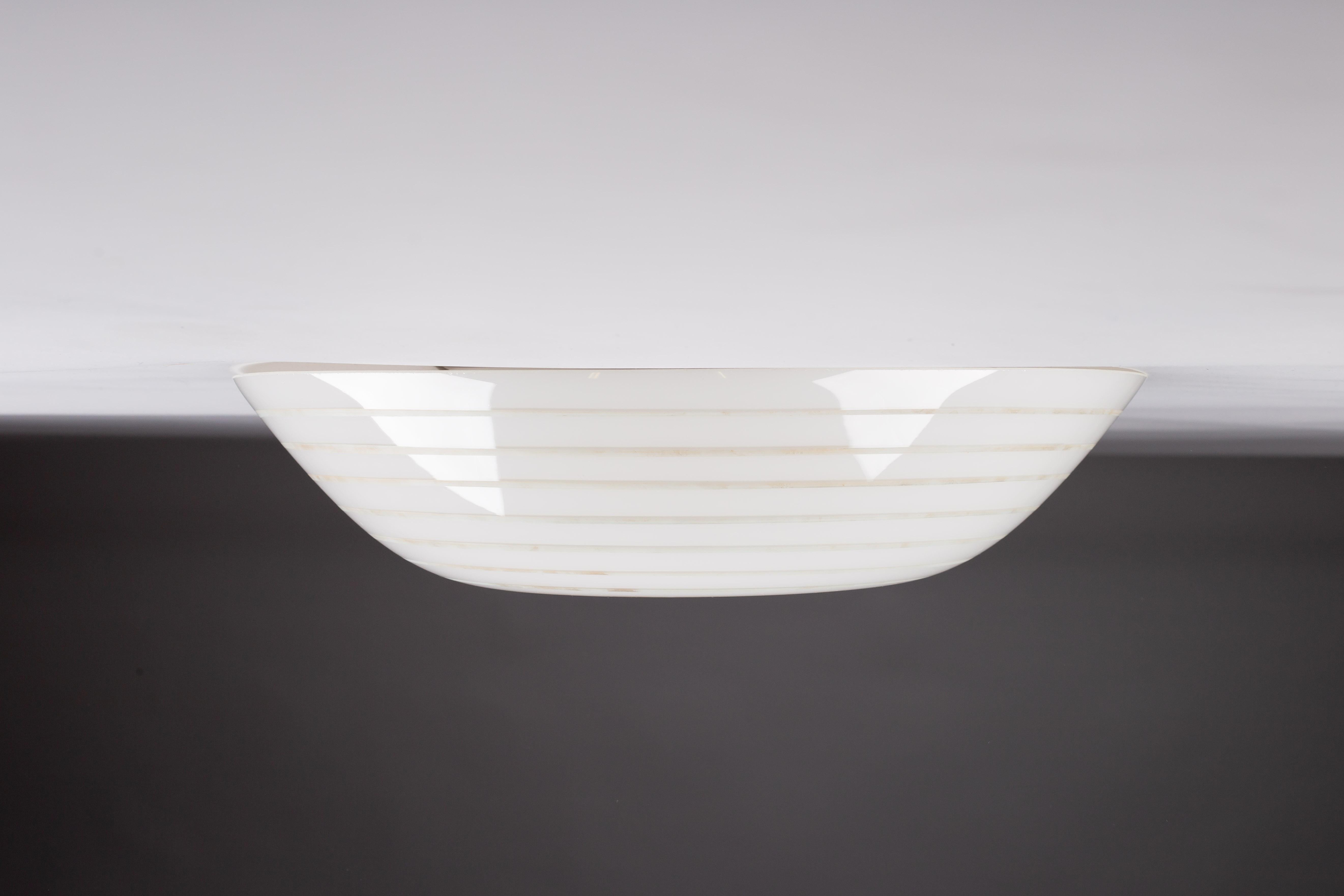 Lisa Johansson-Pape, rare 1950's hand-painted flush mount for ORNO, Finland For Sale 3