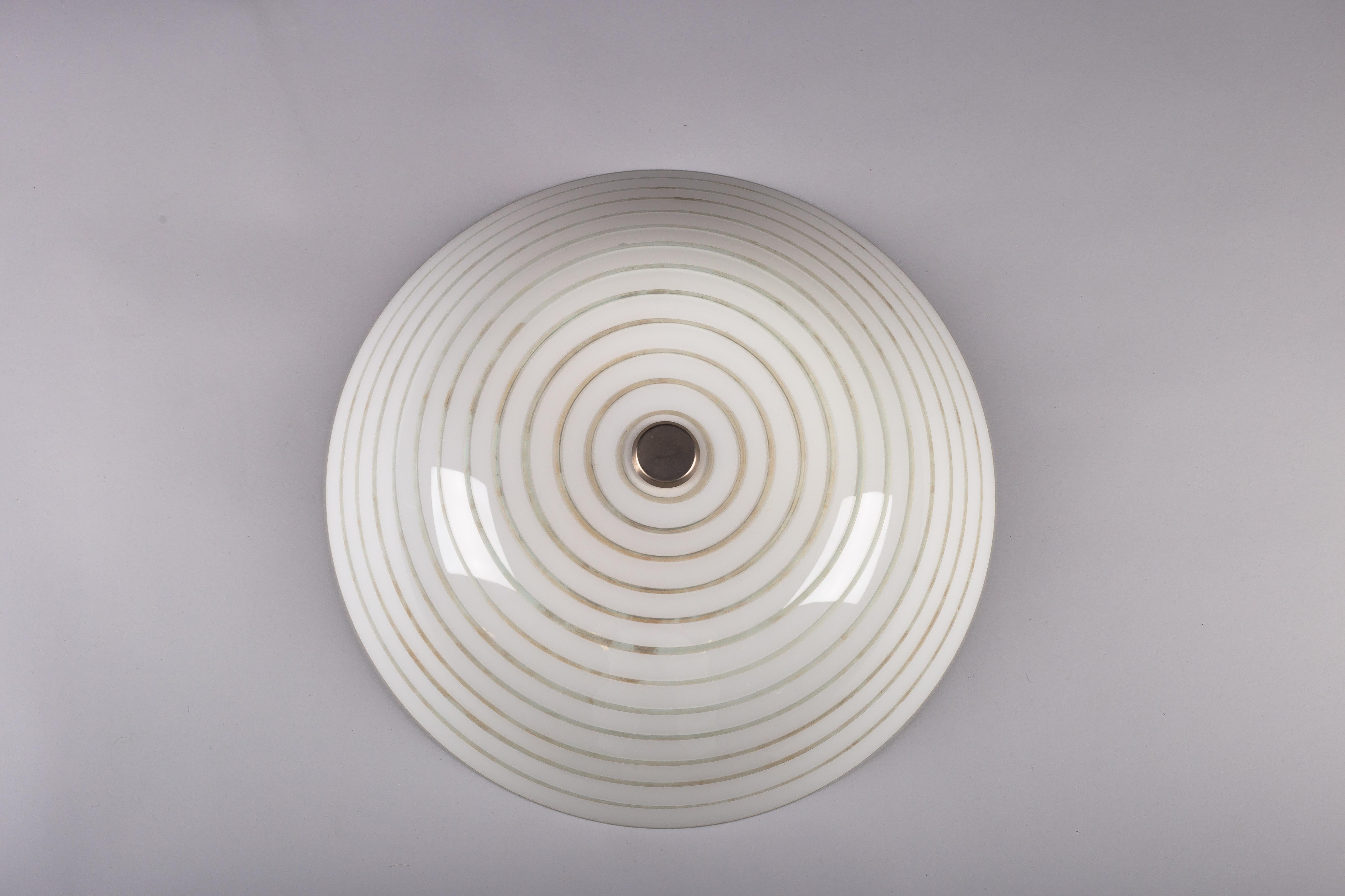 20th Century Lisa Johansson-Pape, rare 1950's hand-painted flush mount for ORNO, Finland For Sale