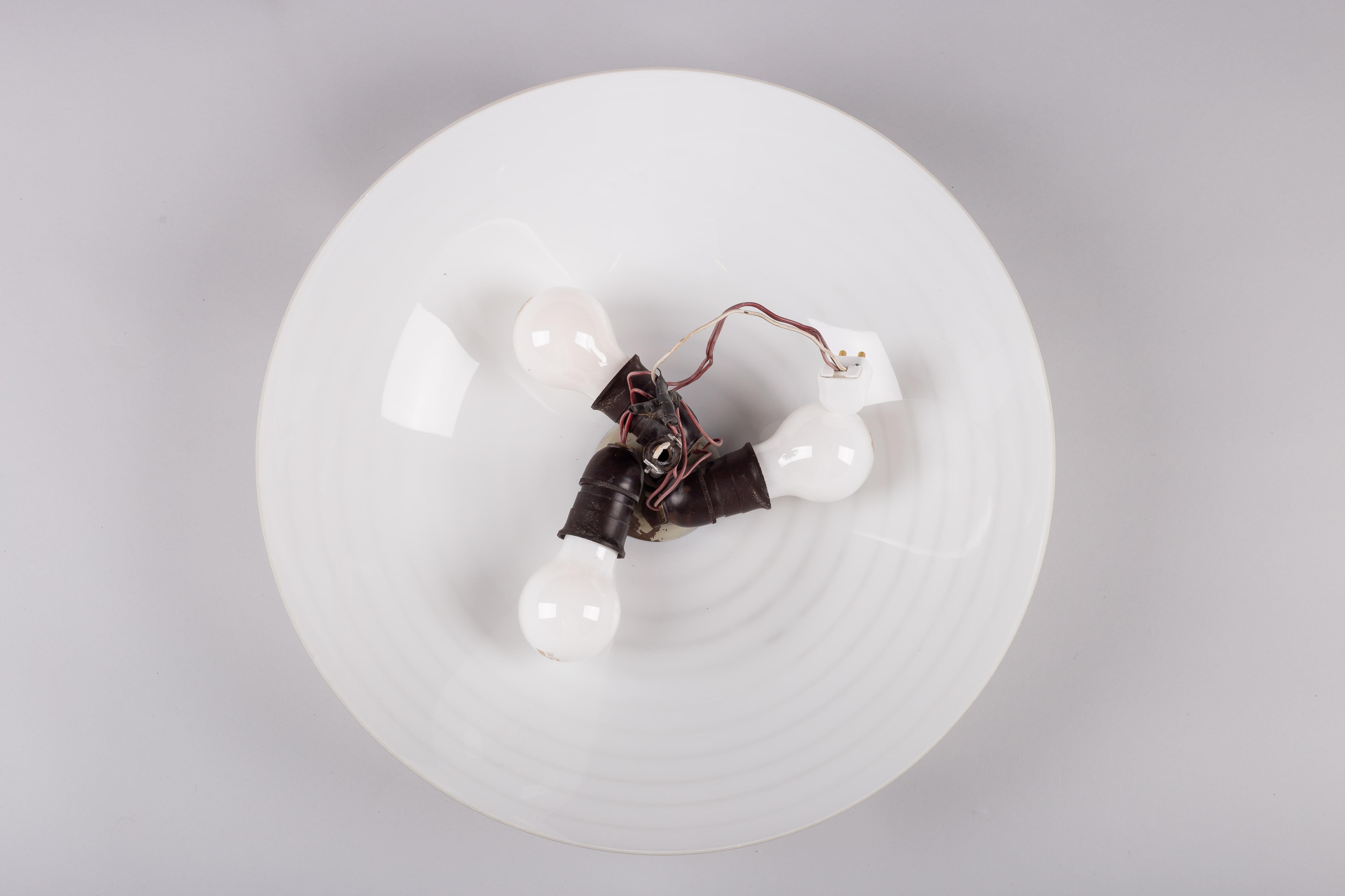 Lisa Johansson-Pape, rare 1950's hand-painted flush mount for ORNO, Finland For Sale 1