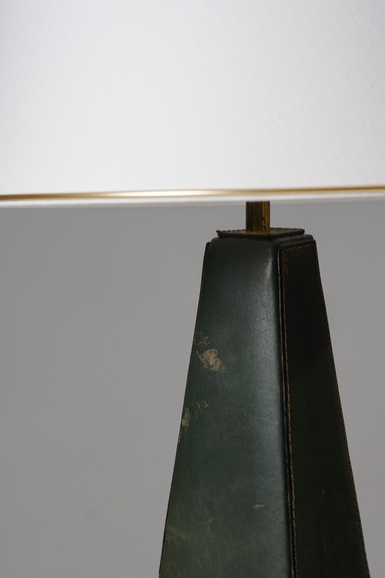 Mid-20th Century Lisa Johansson-Pape Rare Leather Table Lamp, Orno Oy, 1960s For Sale