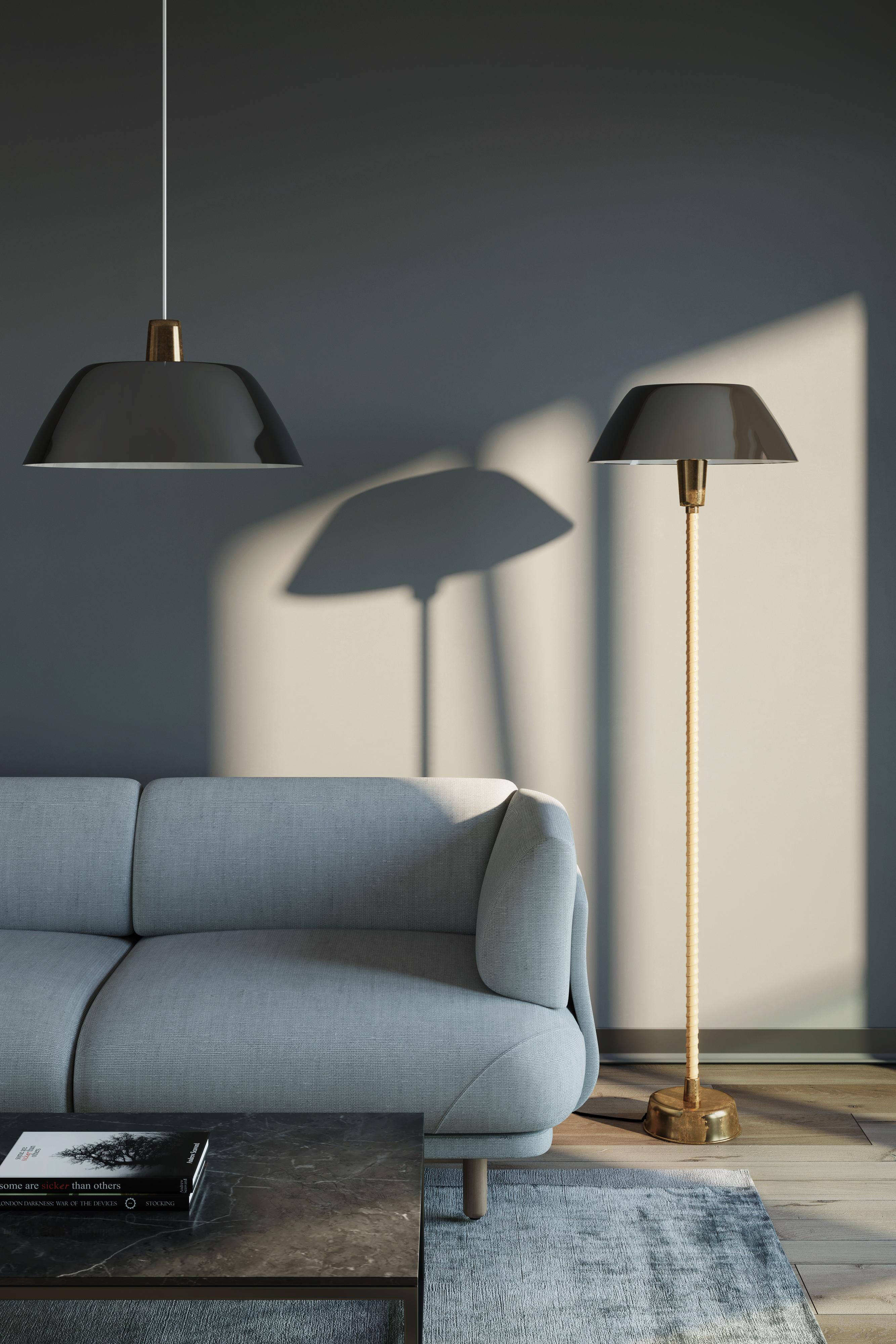 Scandinavo moderno Lampada da terra 'Senator' di Lisa Johansson-Pape in nero per Innolux Oy in vendita