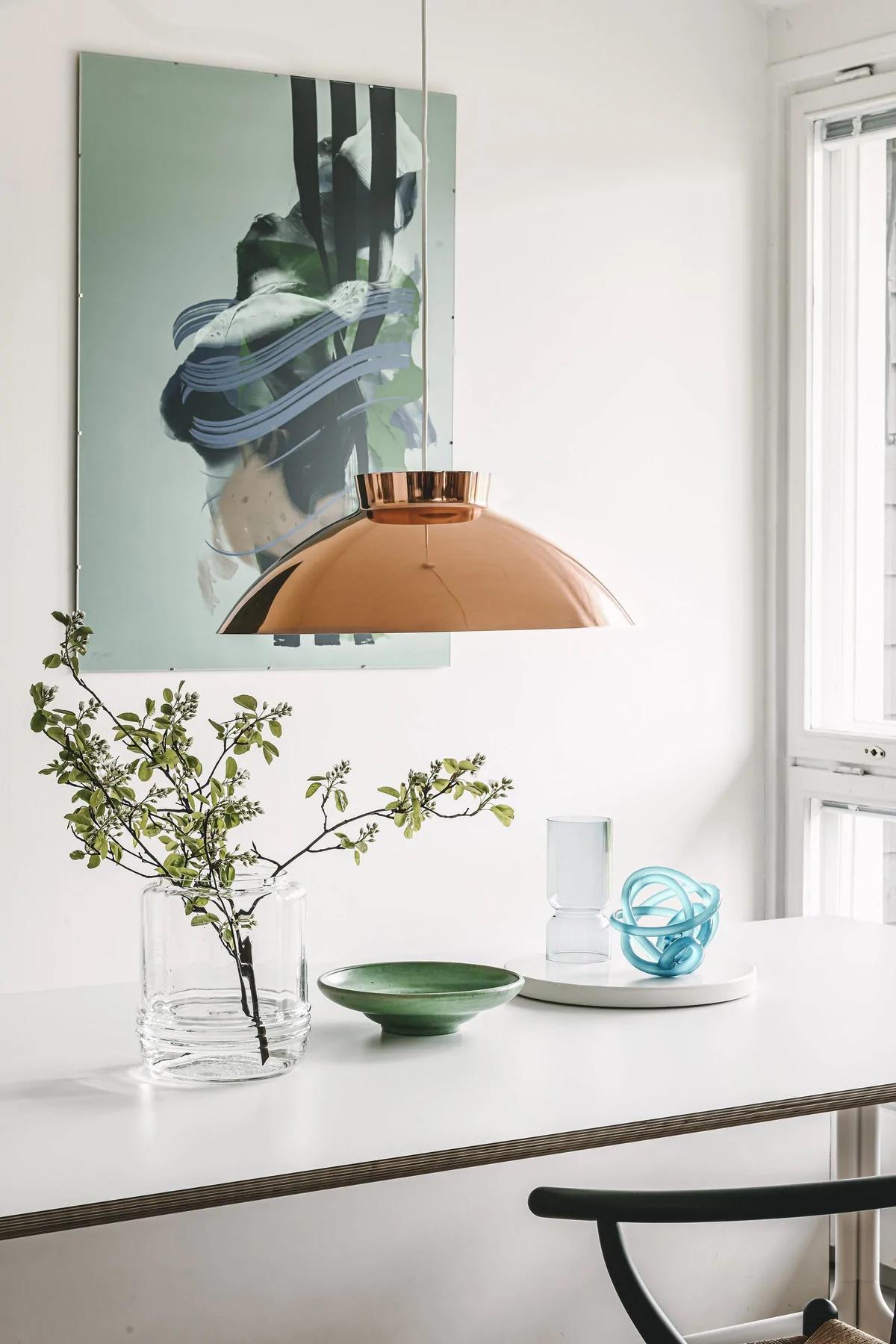 Lisa Johansson-Pape 'Sirri' pendant in copper for Innolux. Originally designed in the 1960s, these authorized re-editions by Innolux Oy of Finland are true to the original charming simplicity of Pape's iconic vision. The high-quality luminaire is