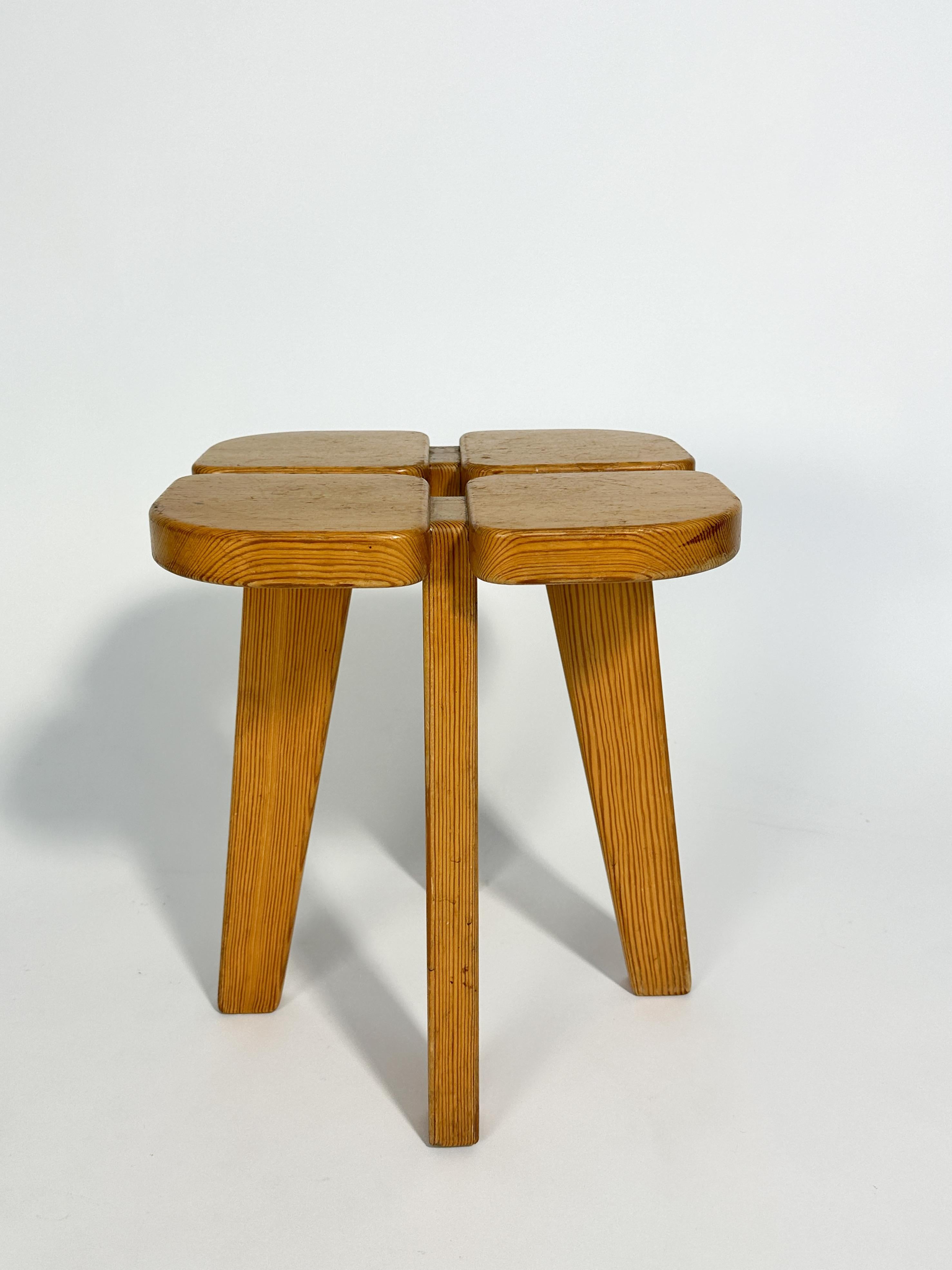 Scandinavian Modern Lisa Johansson Pape Stool Pine Wood Stockmann Oy 1960s