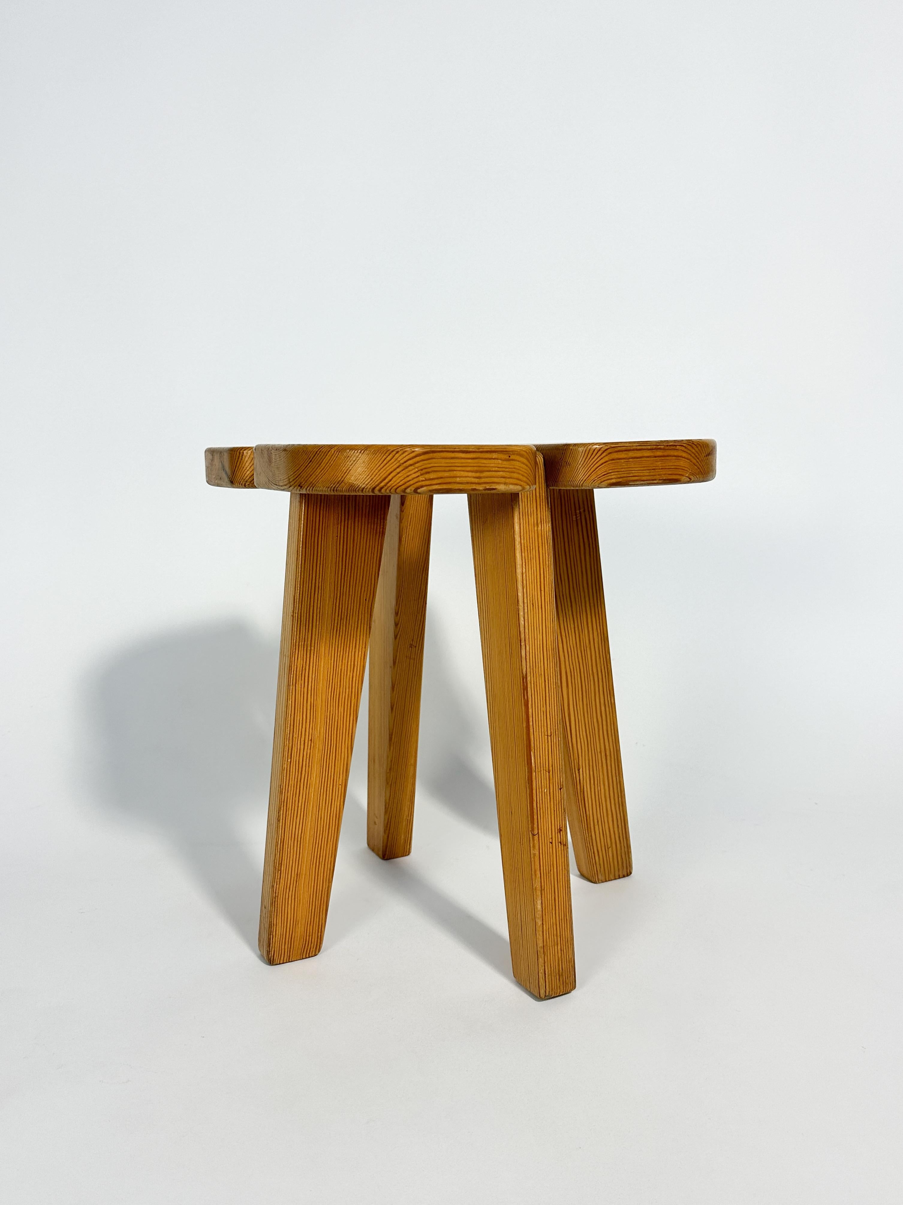 Hand-Crafted Lisa Johansson Pape Stool Pine Wood Stockmann Oy 1960s