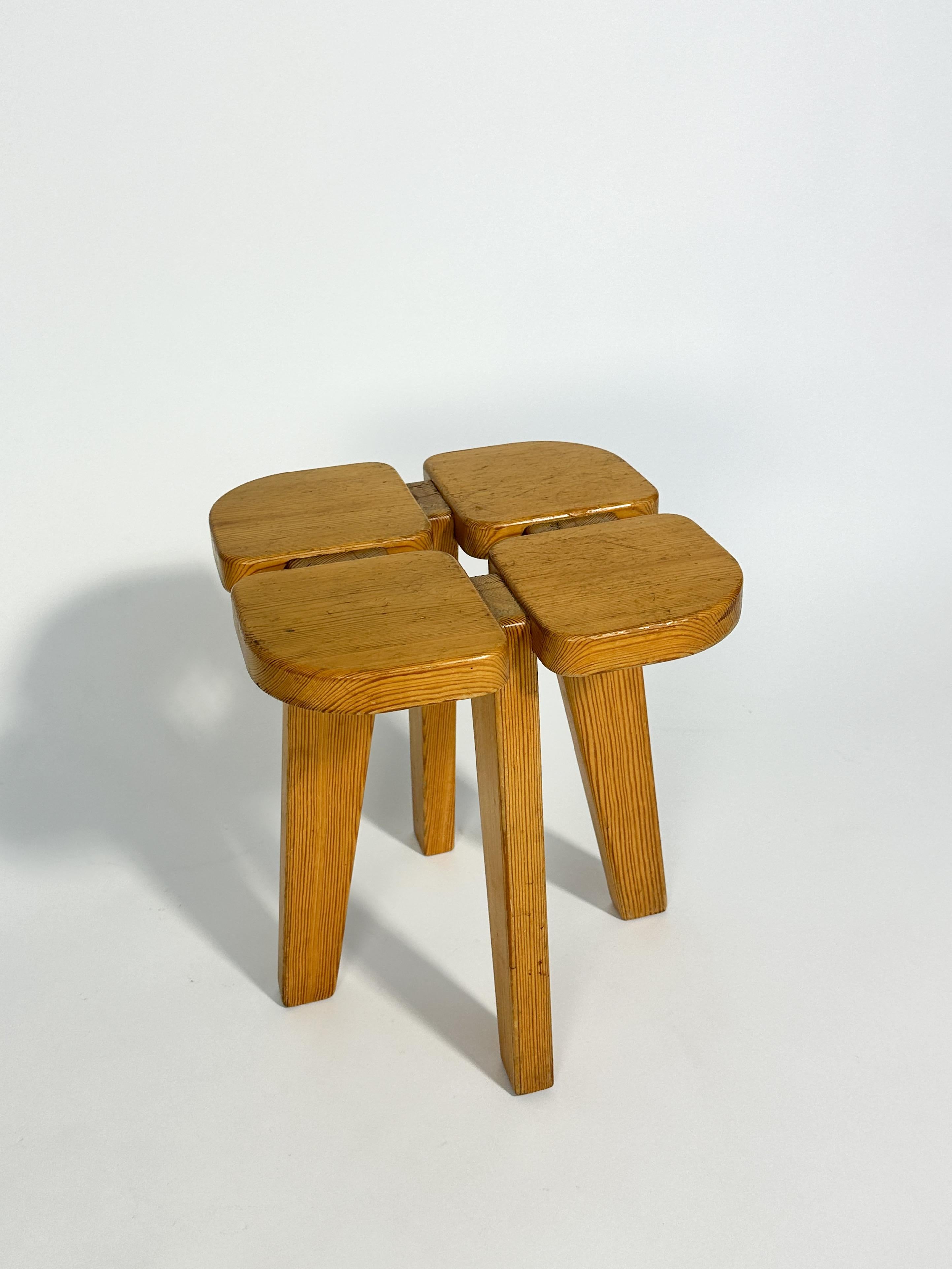 Lisa Johansson Pape Stool Pine Wood Stockmann Oy 1960s In Good Condition In Basel, BS
