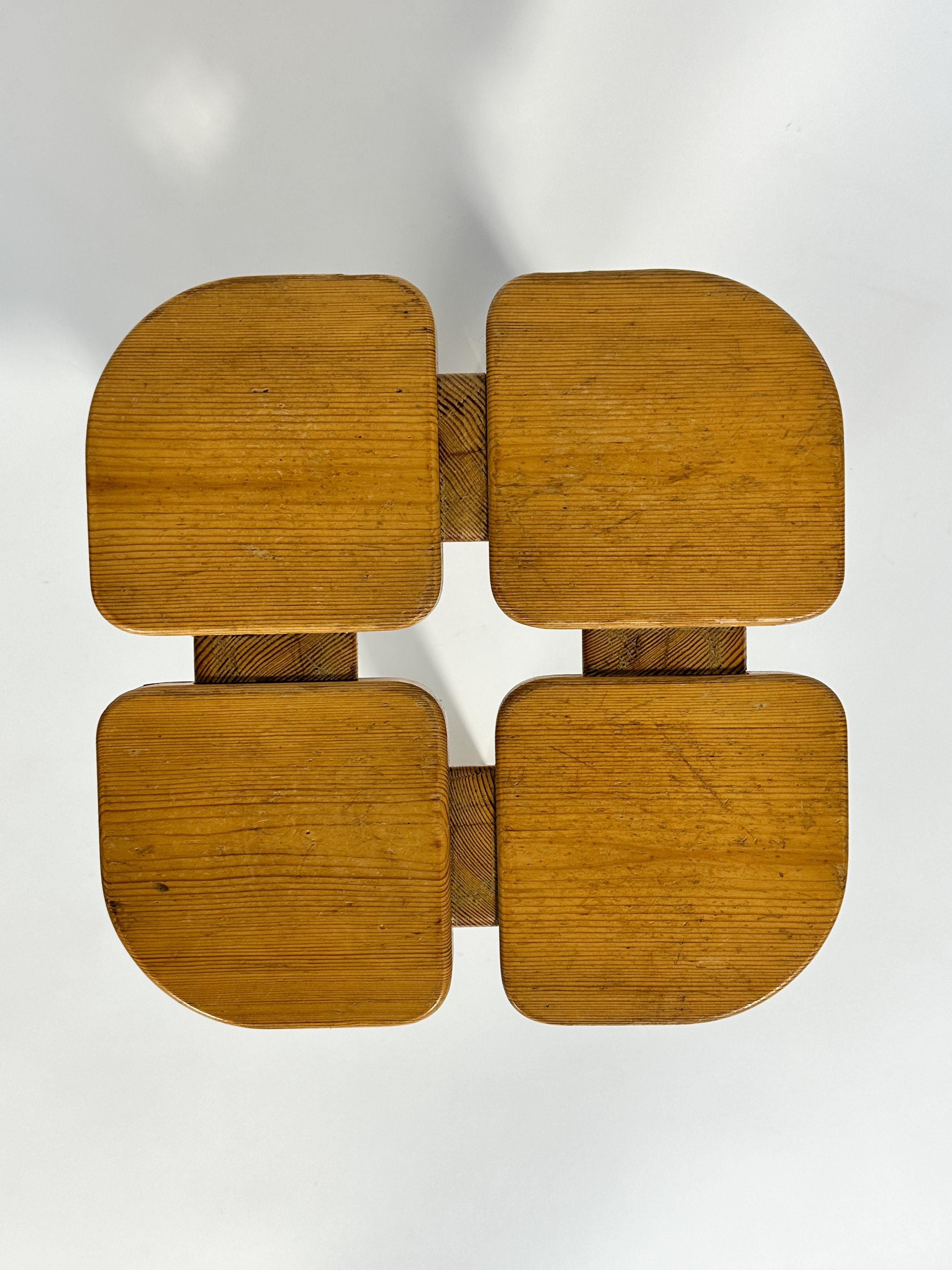 Late 20th Century Lisa Johansson Pape Stool Pine Wood Stockmann Oy 1960s