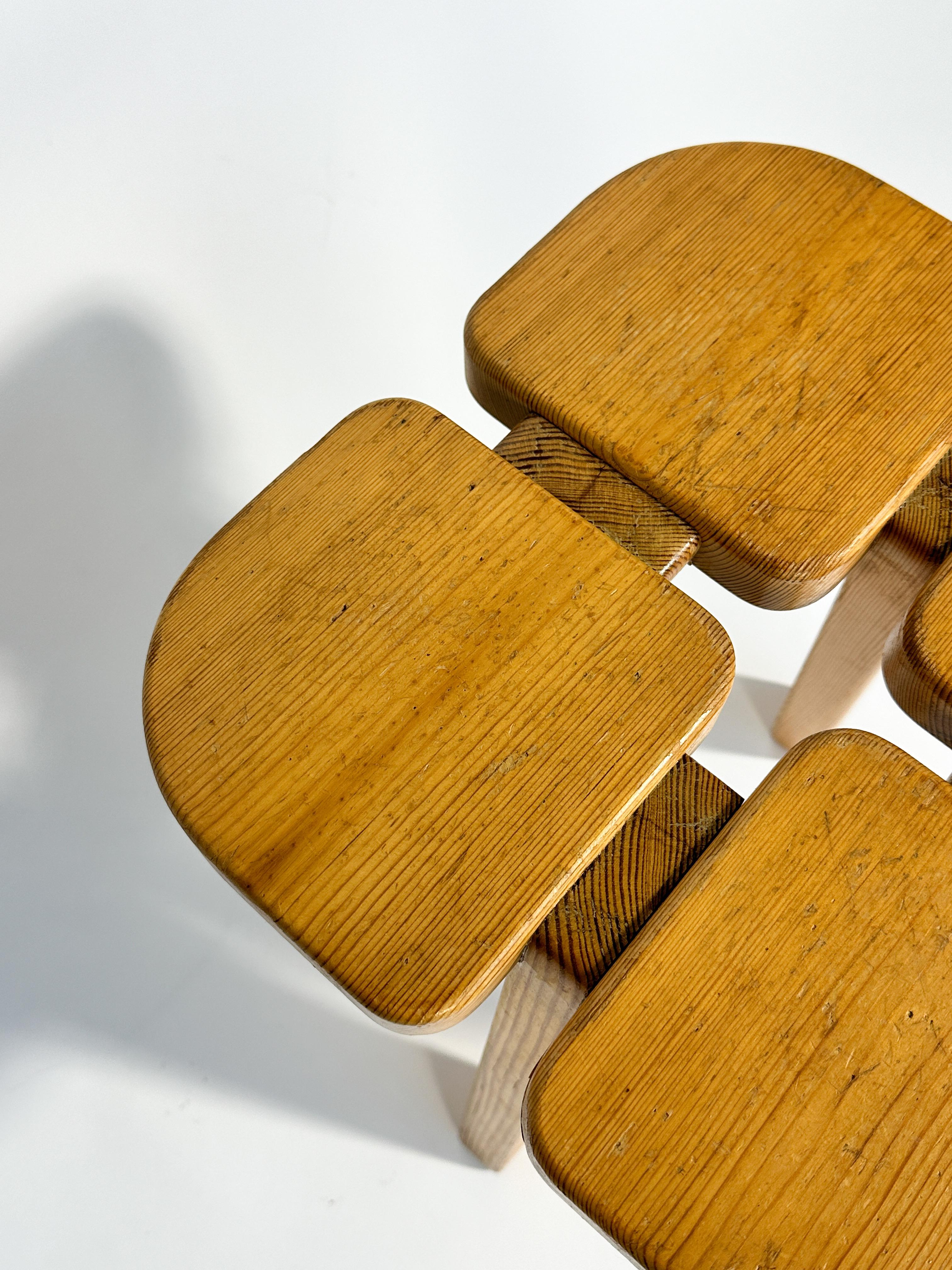 Lisa Johansson Pape Stool Pine Wood Stockmann Oy 1960s 1