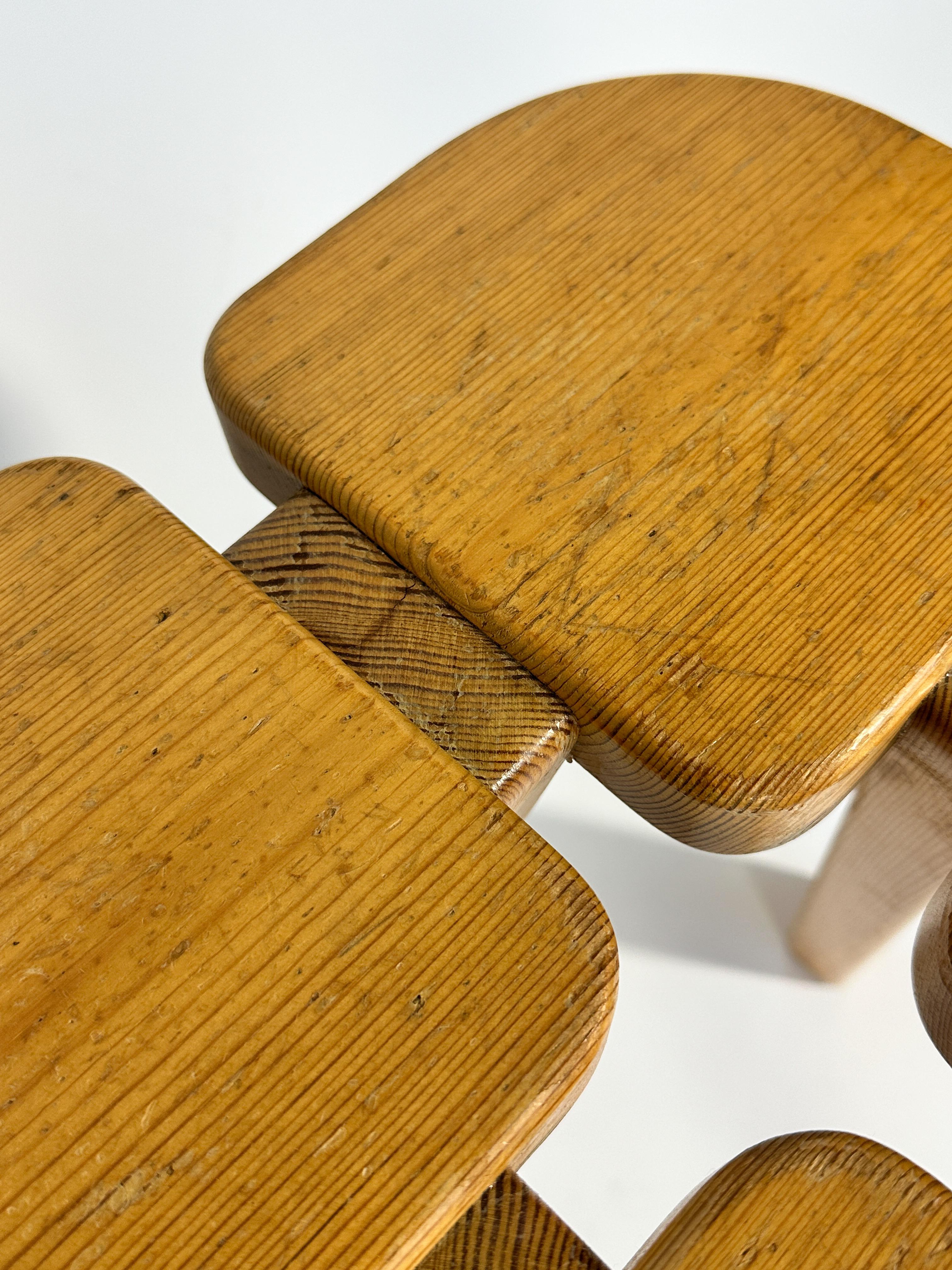 Lisa Johansson Pape Stool Pine Wood Stockmann Oy 1960s 2