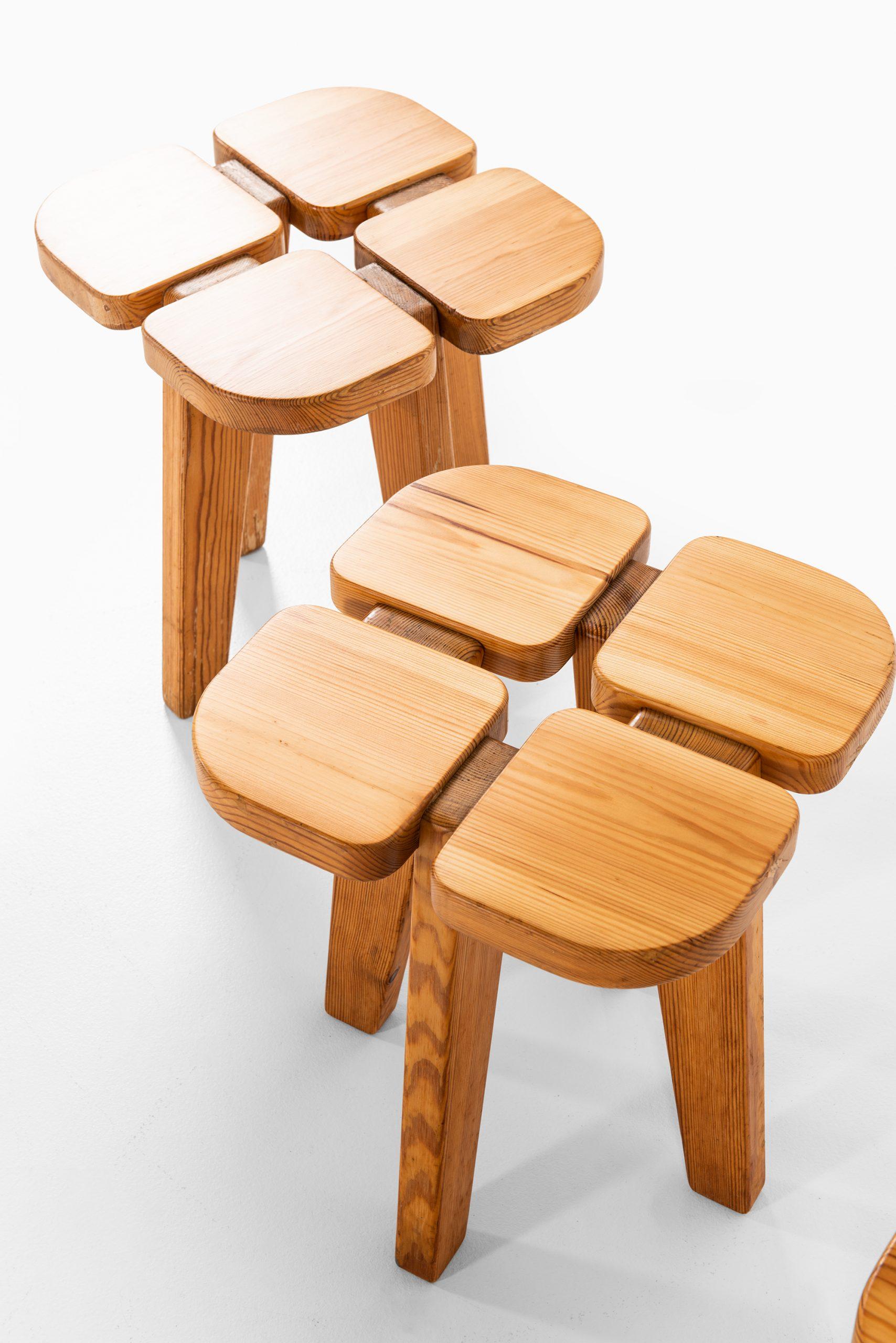 Rare set of 4 stools model Apila designed by Lisa Johansson-Pape. Produced by Stockmann Oy in Finland.
  