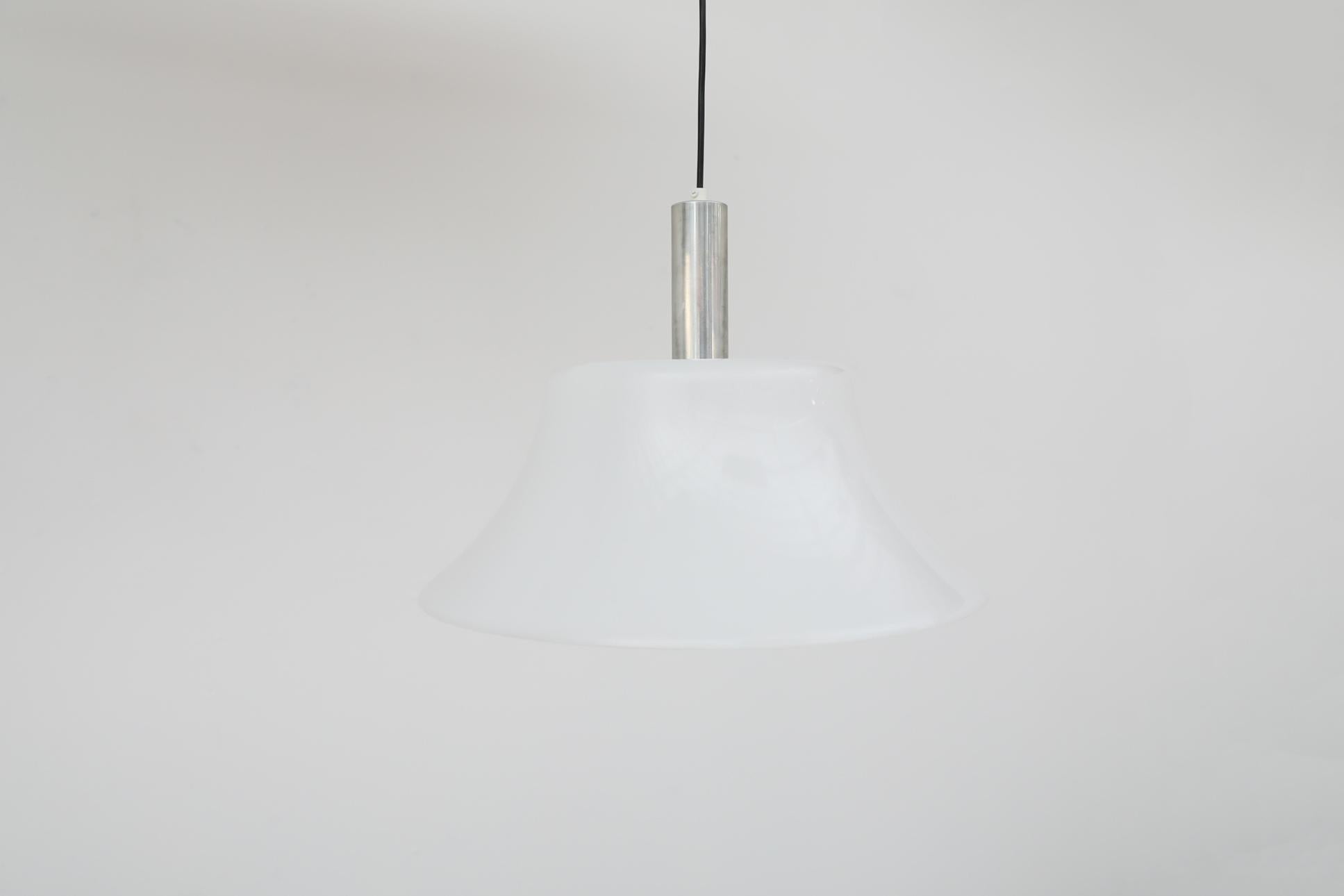 Mid-20th Century Lisa Johansson-Pape Style Ceiling Mount Articulating Lamp w/ White Plexi Shade For Sale